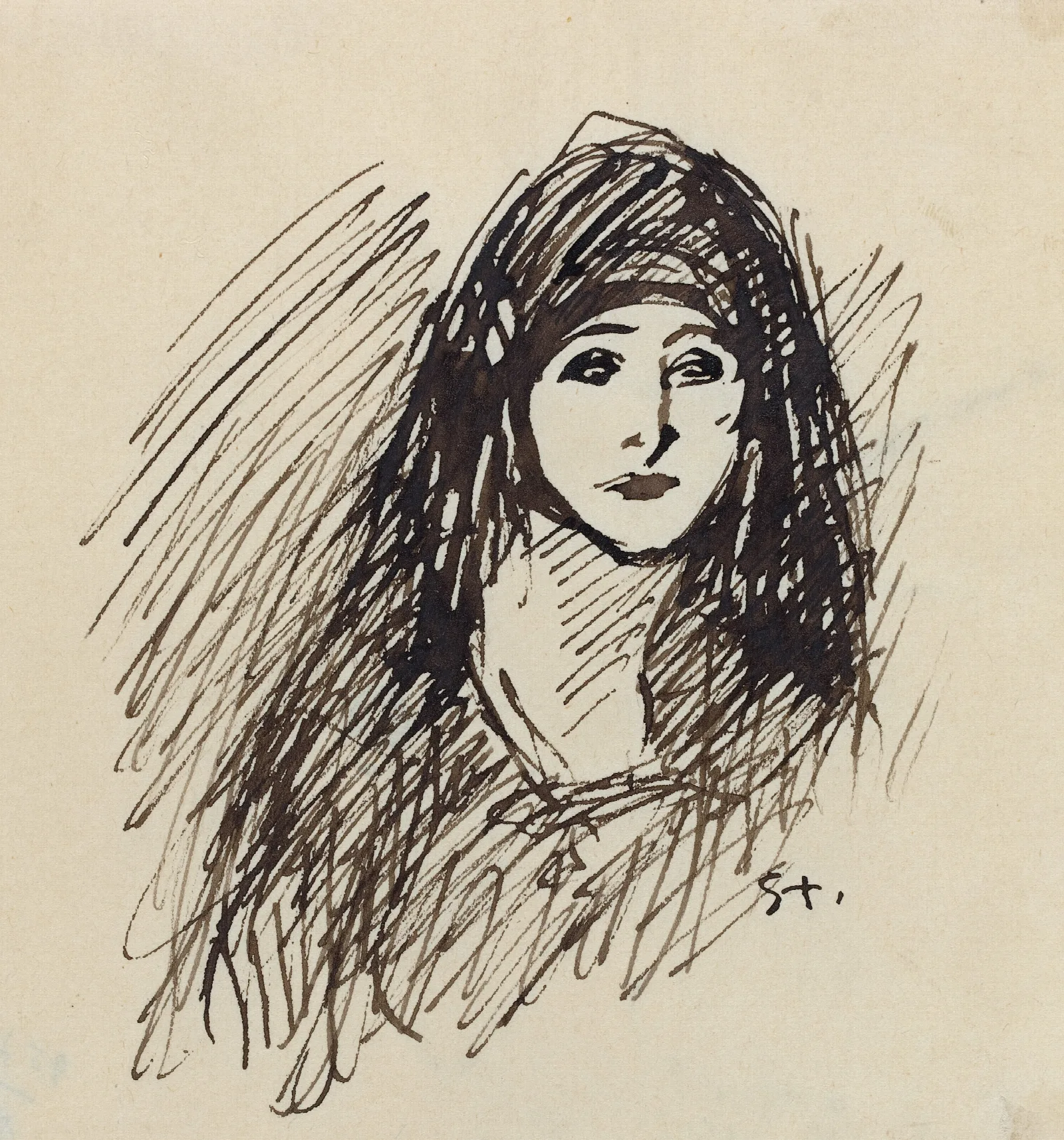 Portrait Of The Artists Wife 3 Wall Art by Théophile Alexandre Steinlen - Canvas Print