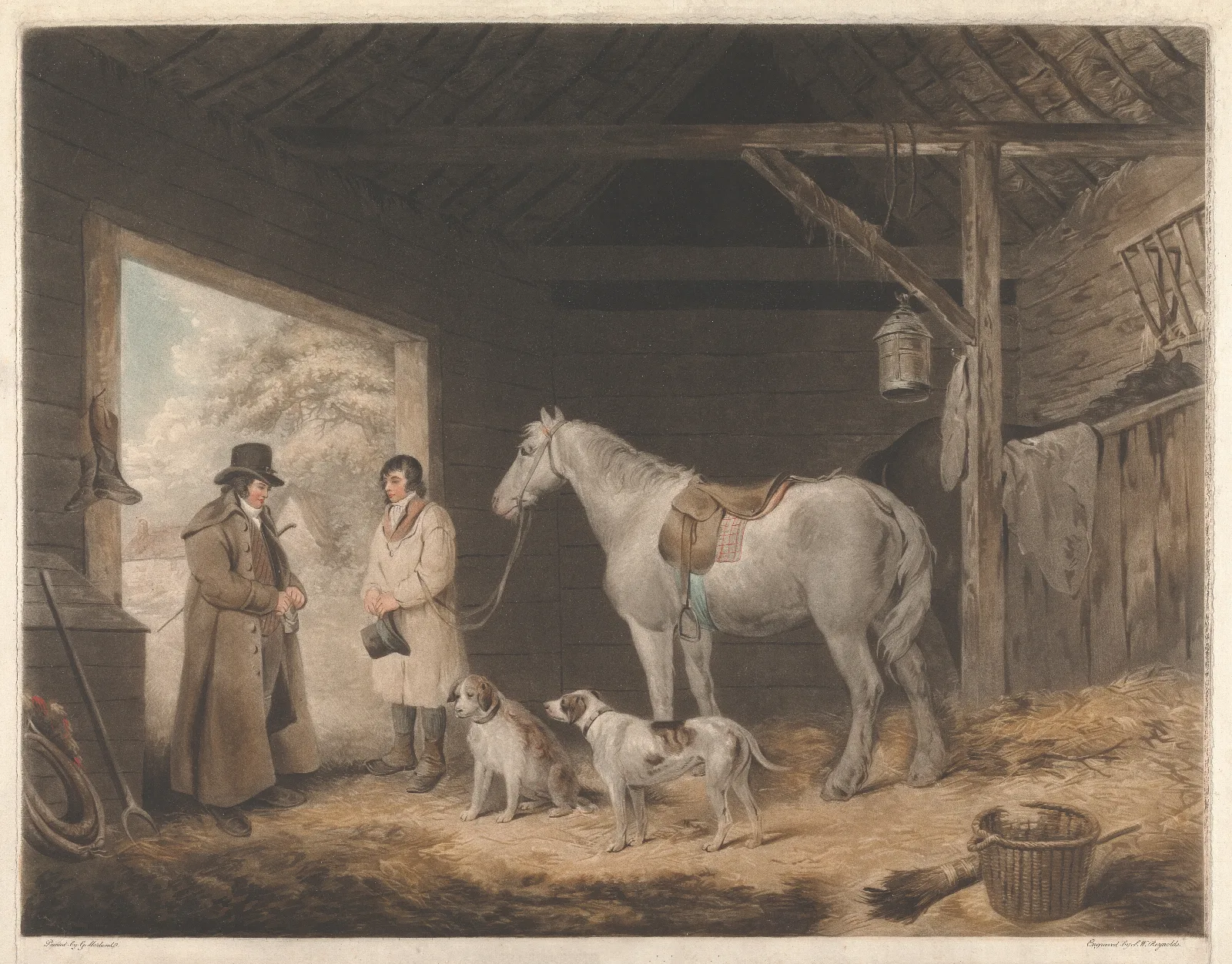 Paying The Hostler Wall Art by George Morland - Canvas Print