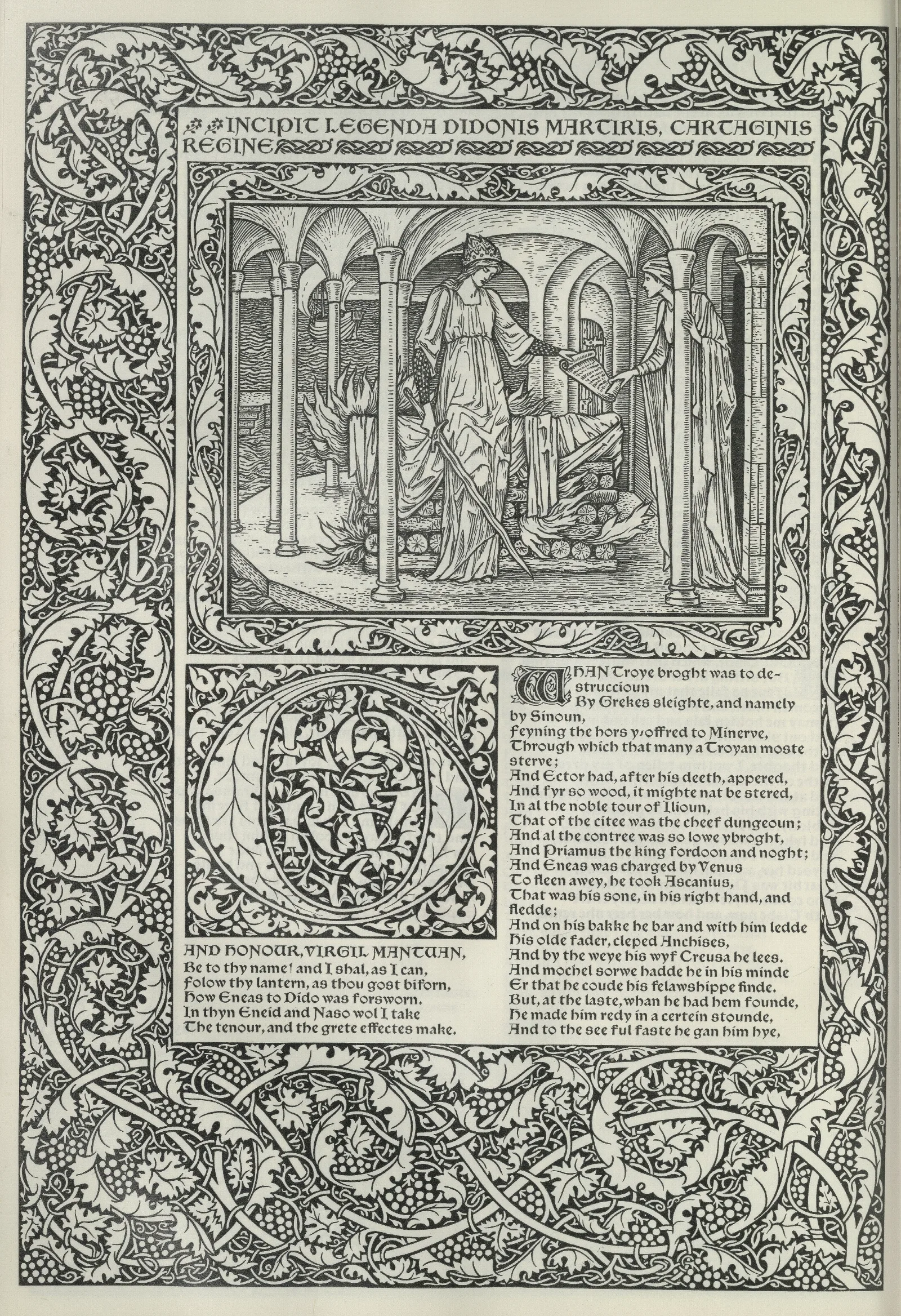 The Works Of Geoffrey Chaucer Pl 62 Wall Art by Sir Edward Coley Burne-Jones - Canvas Print