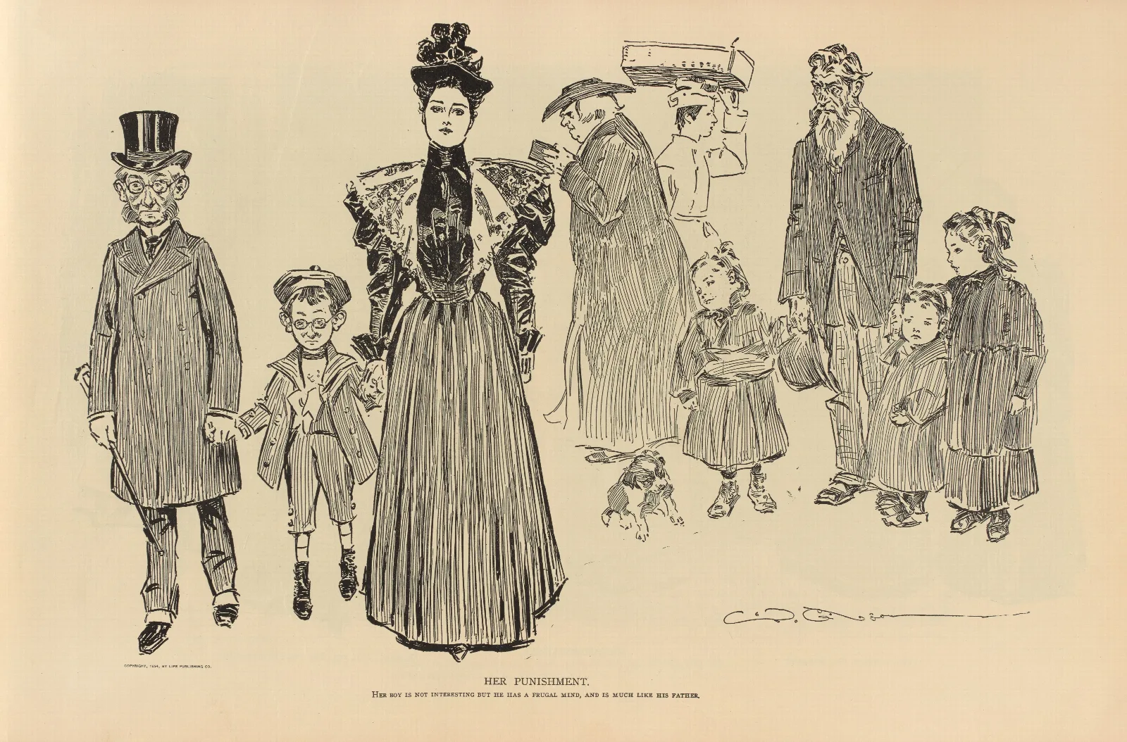 Her Punishment 2 Wall Art by Charles Dana Gibson - Canvas Print