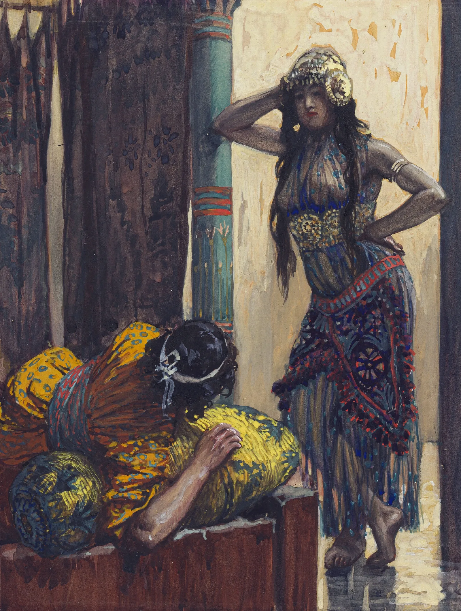 Jezebel Advises Ahab Wall Art by James Tissot - Canvas Print