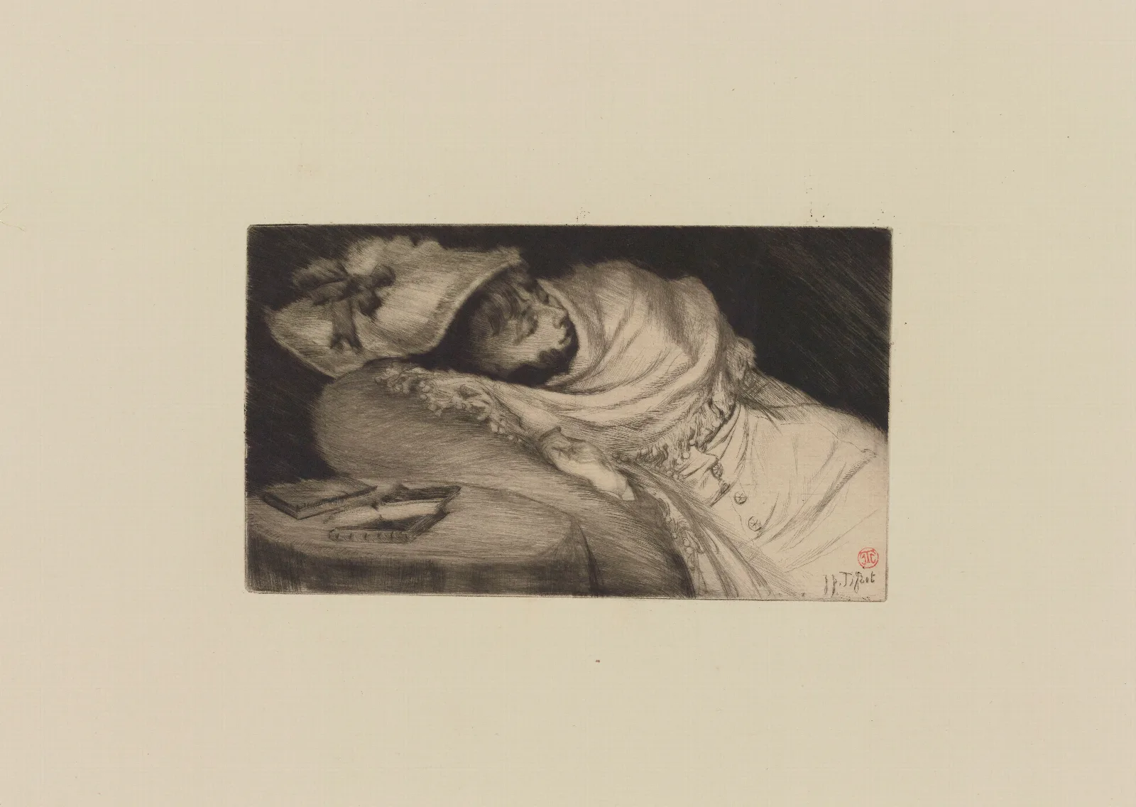 La Dormeuse Wall Art by James Tissot - Canvas Print