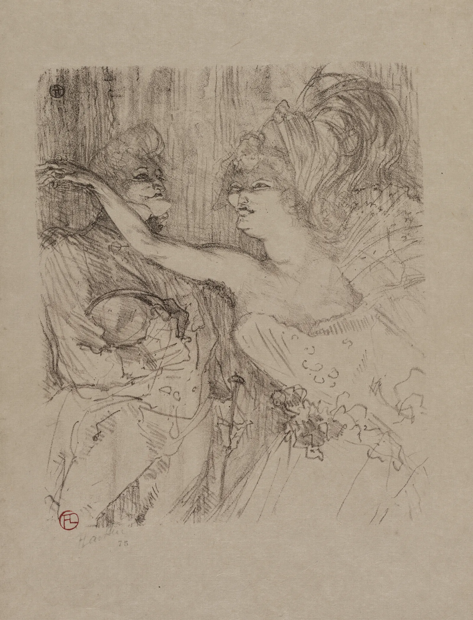Guy And Mealy In Paris Qui Marche Wall Art by Henri de Toulouse-Lautrec - Canvas Print