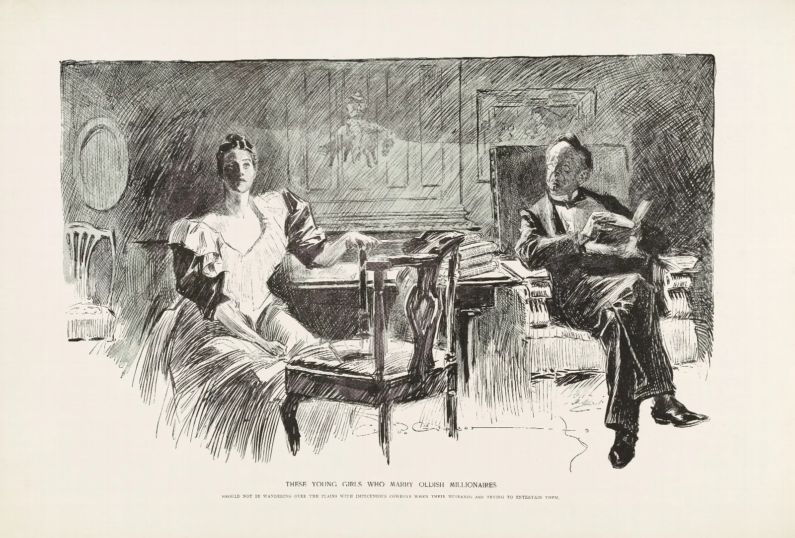 These Young Girls Marry Oldish Millionaires Wall Art by Charles Dana Gibson - Canvas Print