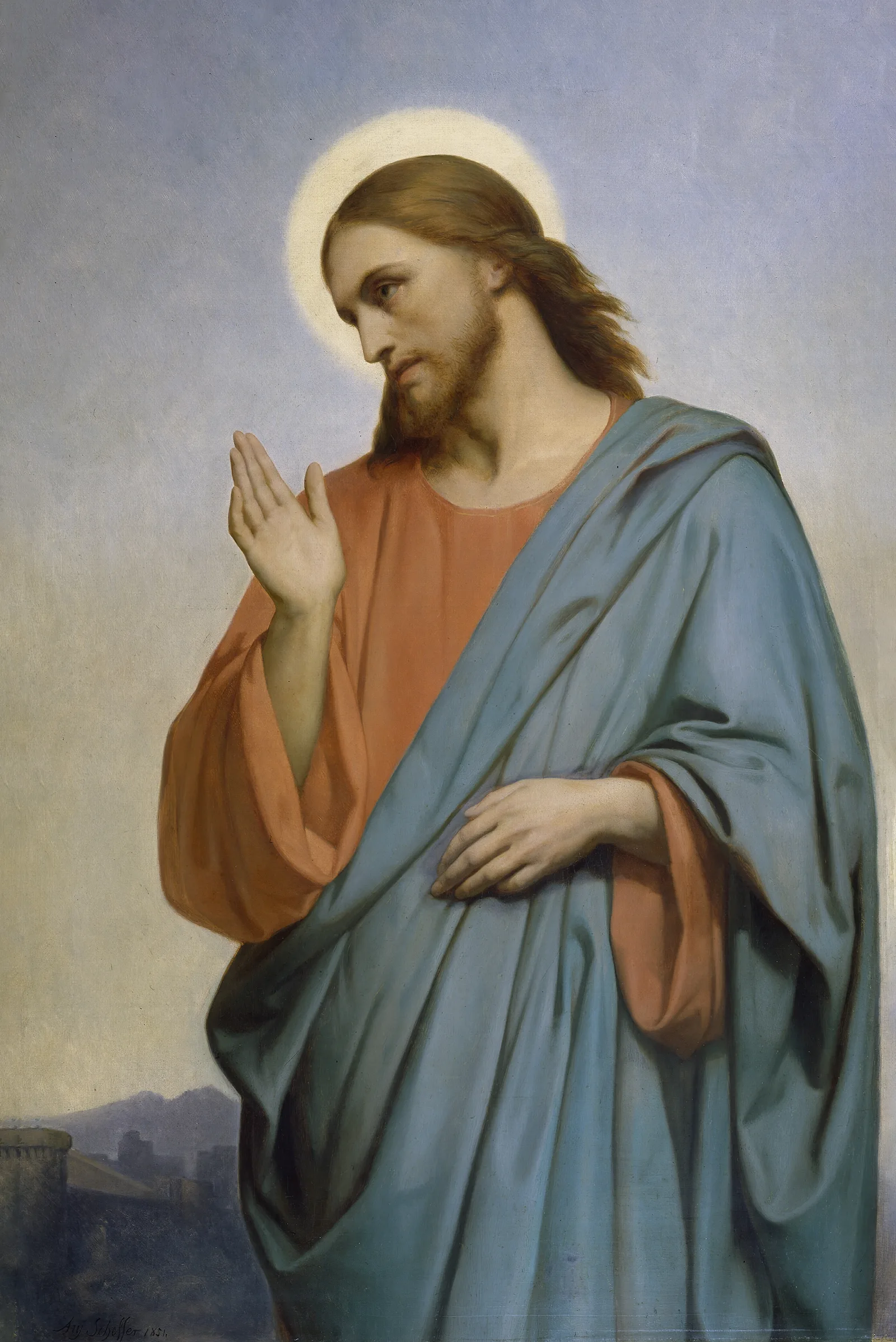 Christ Weeping Over Jerusalem Wall Art by Ary Scheffer - Canvas Print