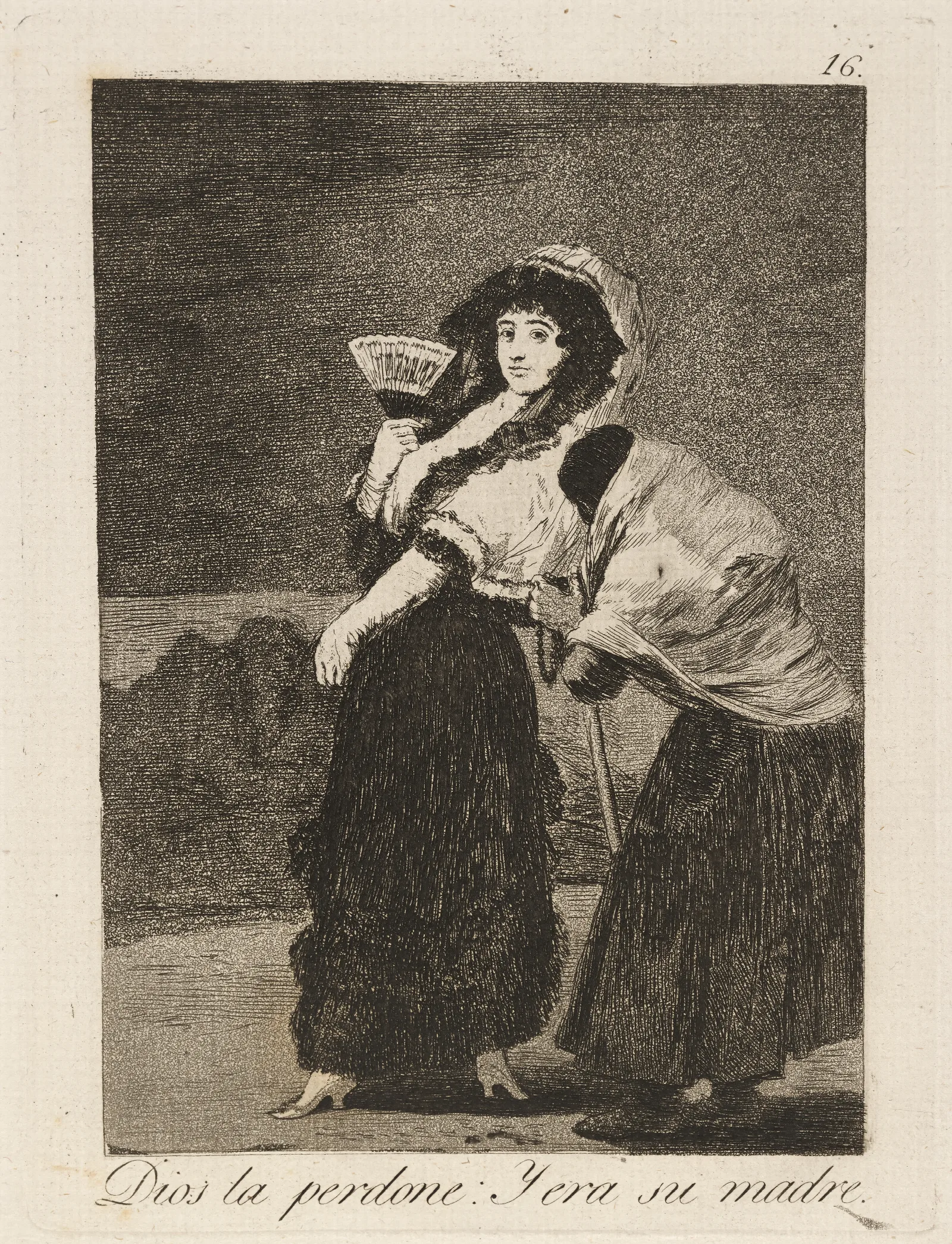 Dios La Perdone Y Era Su Madre For Heavens Sake And It Was Her Mother Wall Art by Francisco de Goya - Canvas Print