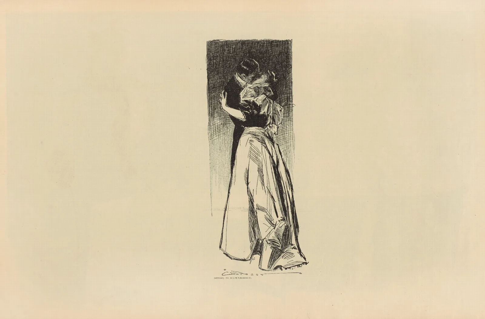 Illustration 239 by Charles Dana Gibson Wall Art by Charles Dana Gibson - Canvas Print