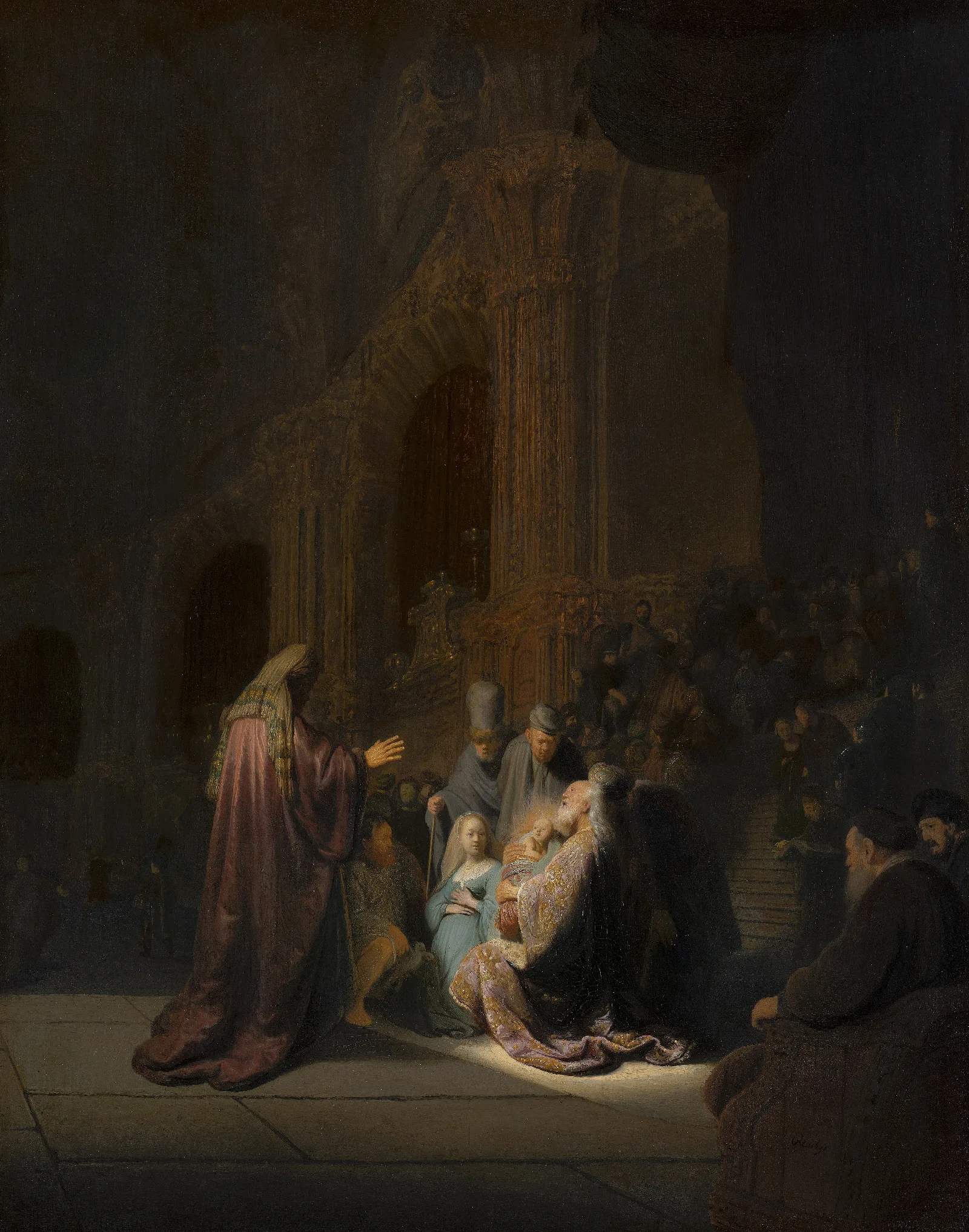 Simeons Song Of Praise 2 Wall Art by Rembrandt van Rijn - Canvas Print