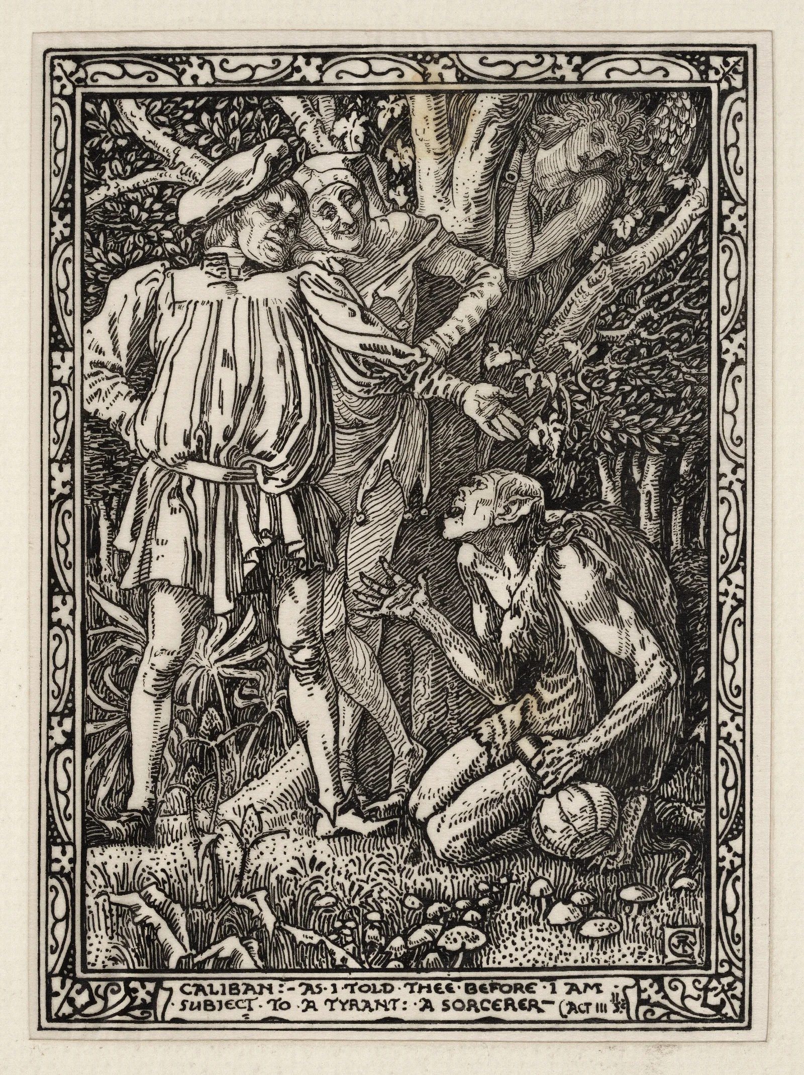 Illustration To Shakespeares Tempest Wall Art by Walter Crane - Canvas Print