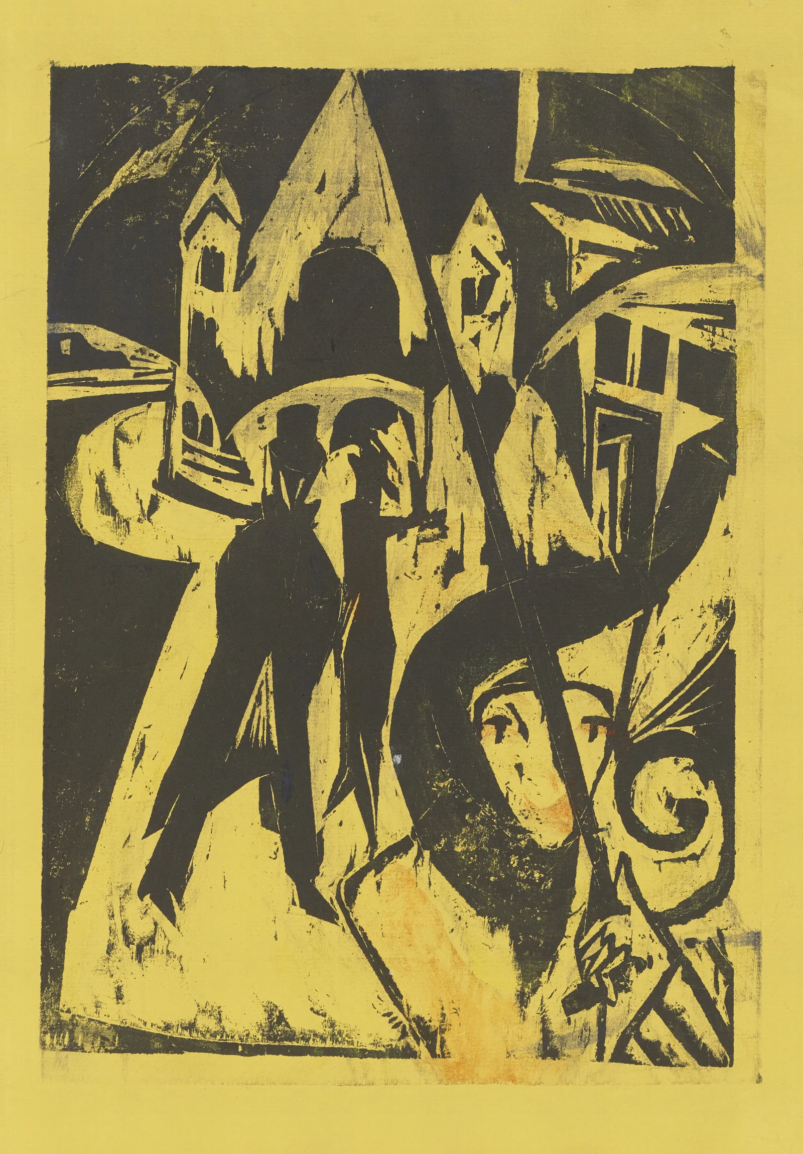 Cocotte On The Street 2 Wall Art by Ernst Ludwig Kirchner - Canvas Print