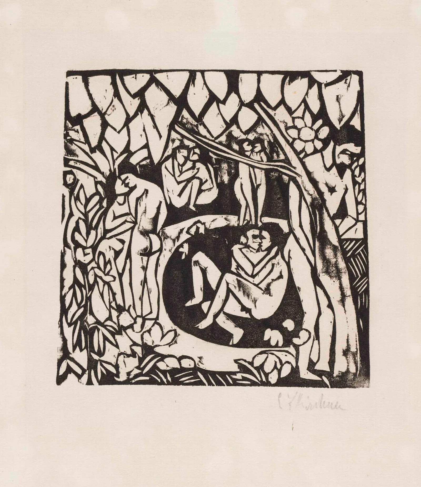 Liebesgarten Wall Art by Ernst Ludwig Kirchner - Canvas Print