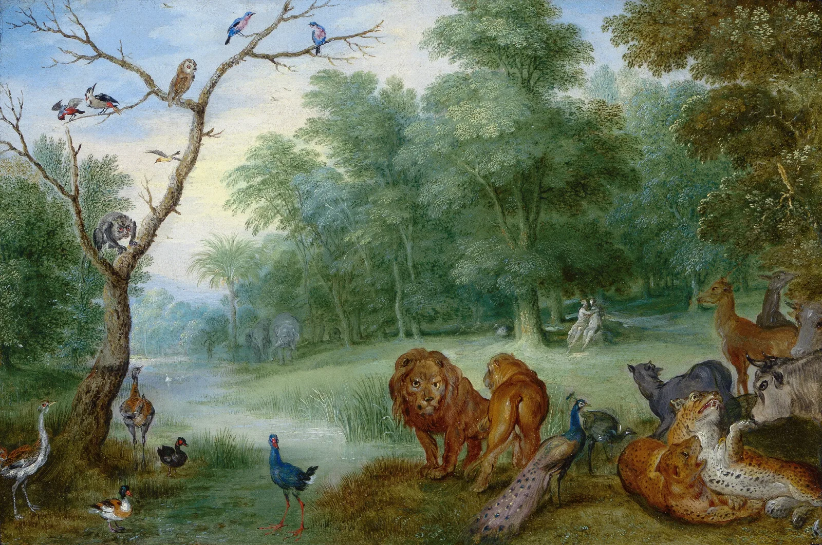 Paradise With The Fall Of Man Wall Art by Jan Brueghel the Younger - Canvas Print