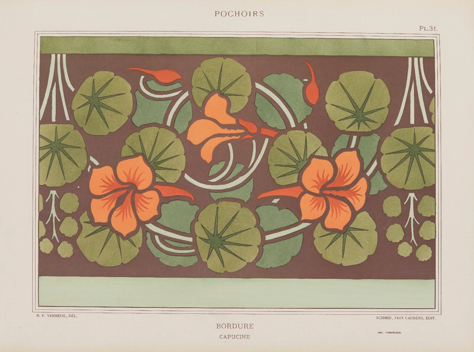 Bordure Capucine Wall Art by Maurice Pillard Verneuil - Canvas Print
