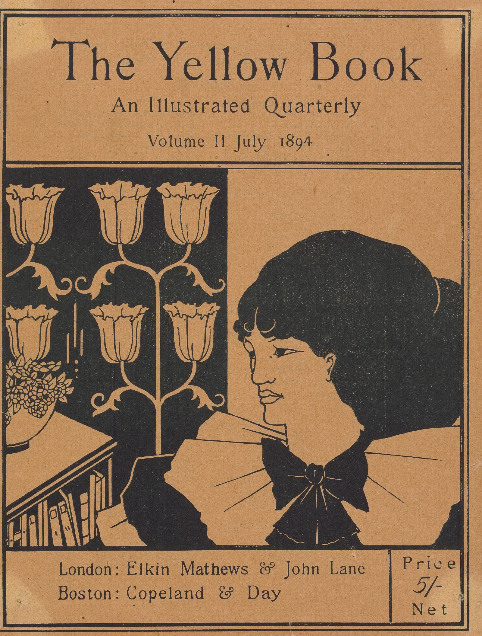 Cover Of The Yellow Book An Illustrated Quarterly Volume Ii July 1894 Wall Art by Aubrey Vincent Beardsley - Canvas Print