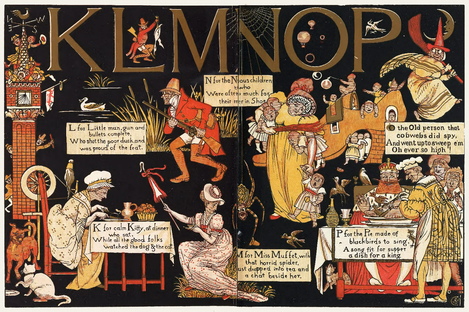 The Absurd A B C Pl 4 Wall Art by Walter Crane - Canvas Print
