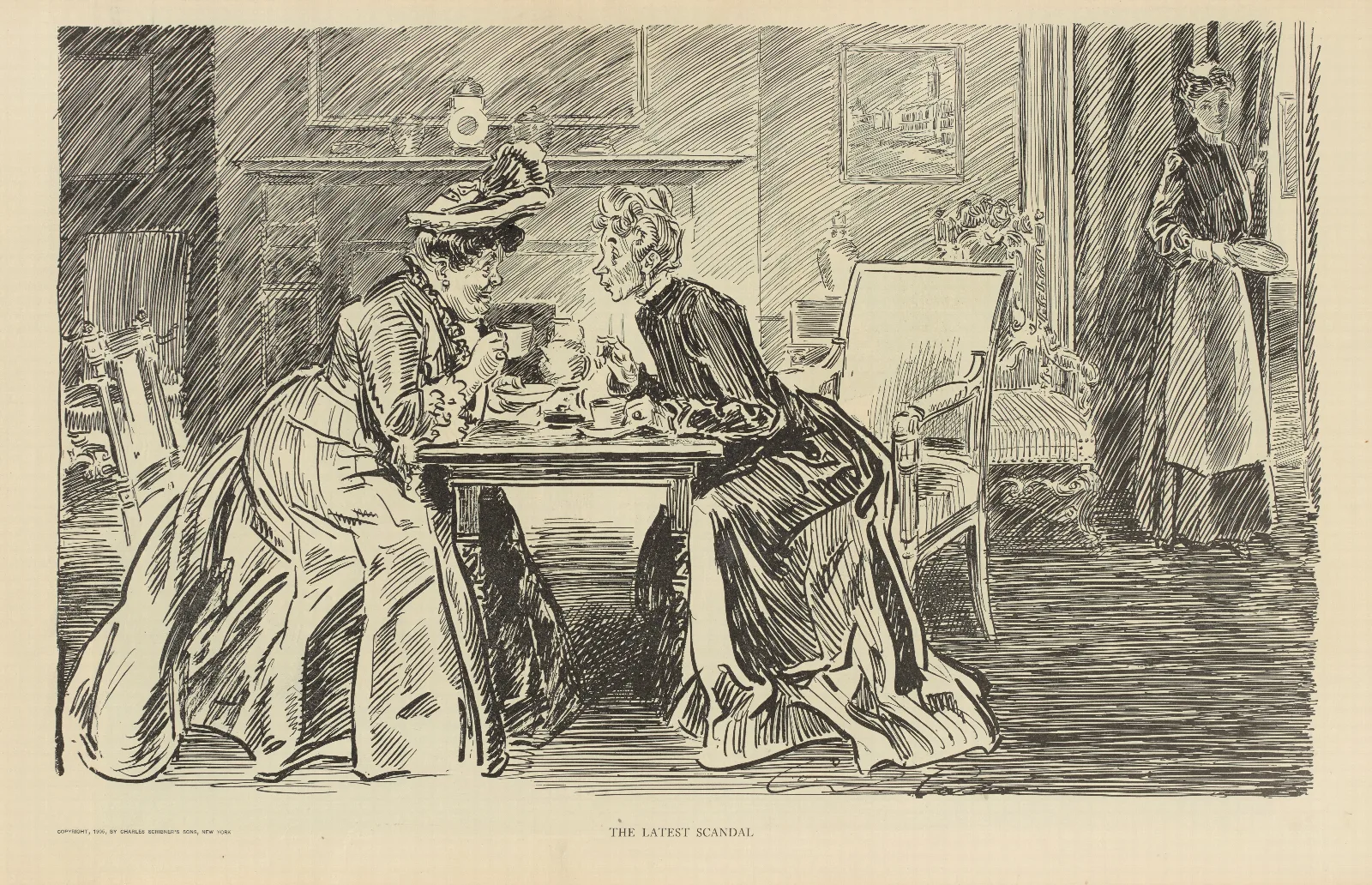 The Latest Scandal Wall Art by Charles Dana Gibson - Canvas Print