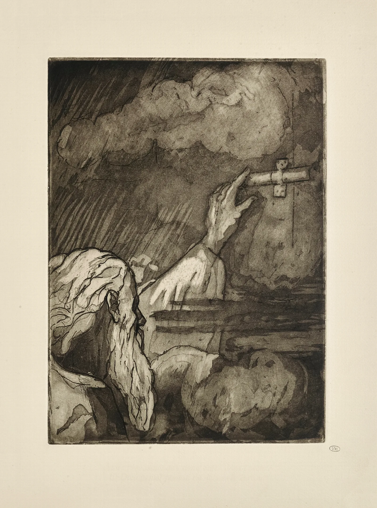 N 8 Alors Noe Suivi Des Siens Entra Dans Larche Et Dieu Pensif Poussa Du Dehors Le Verrou Wall Art by Emile Bernard - Canvas Print