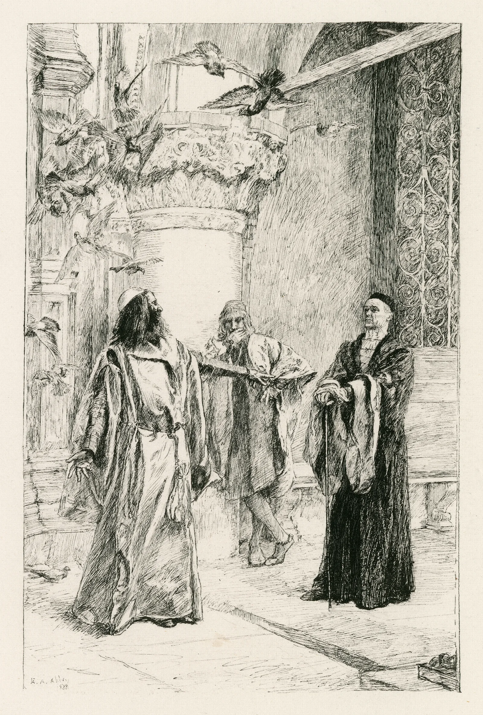 Merchant Of Venice I 3 Wall Art by Edwin Austin Abbey - Canvas Print