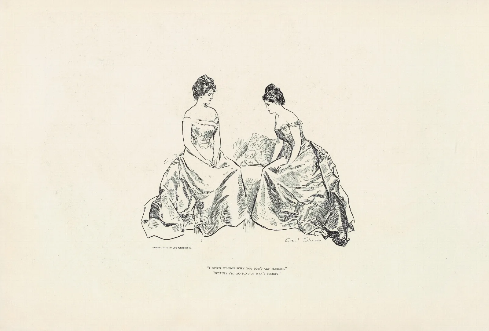I Often Wonder Why You Dont Get Married Wall Art by Charles Dana Gibson - Canvas Print