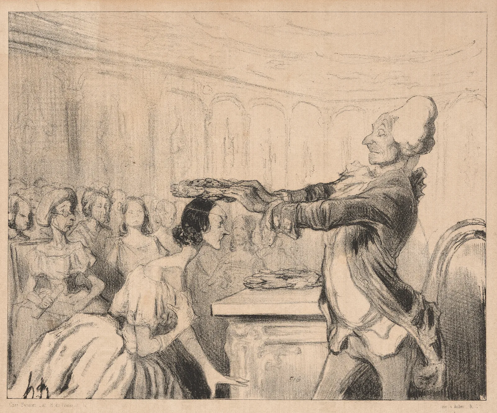 Academy Of Women Wall Art by Honoré Daumier - Canvas Print