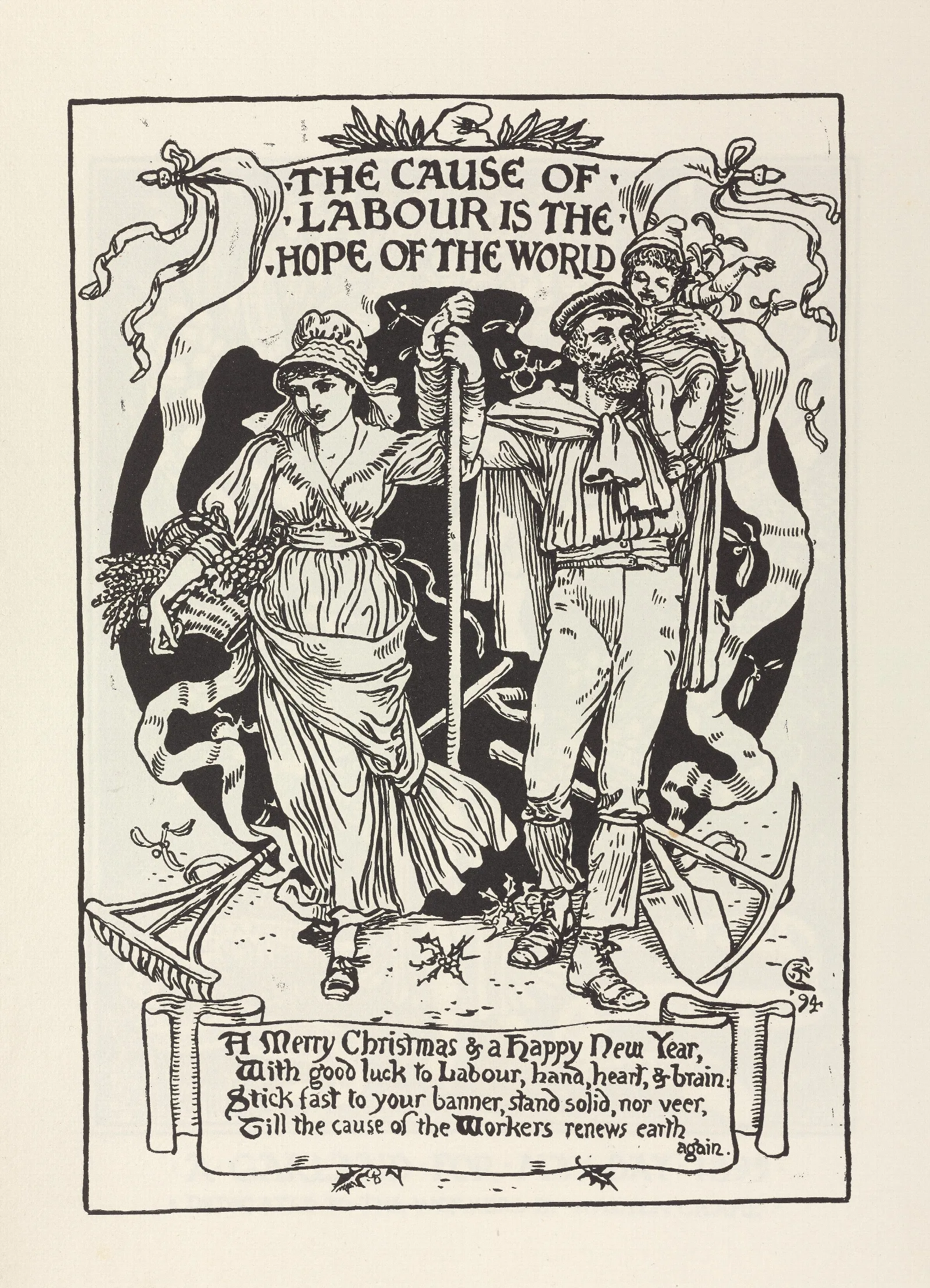 Cartoons For The Cause Pl 11 Wall Art by Walter Crane - Canvas Print