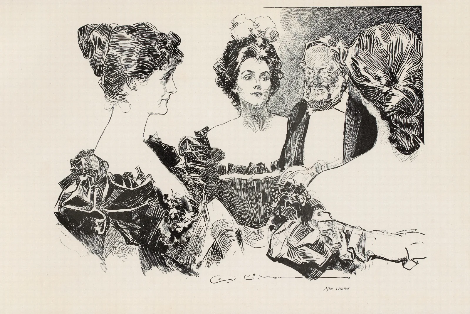 After Dinner 3 Wall Art by Charles Dana Gibson - Canvas Print