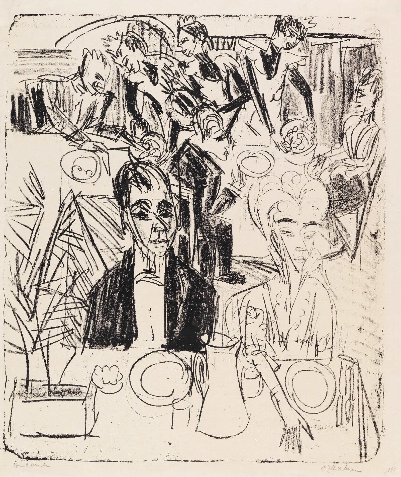 Dinertafel Sanatorium Wall Art by Ernst Ludwig Kirchner - Canvas Print