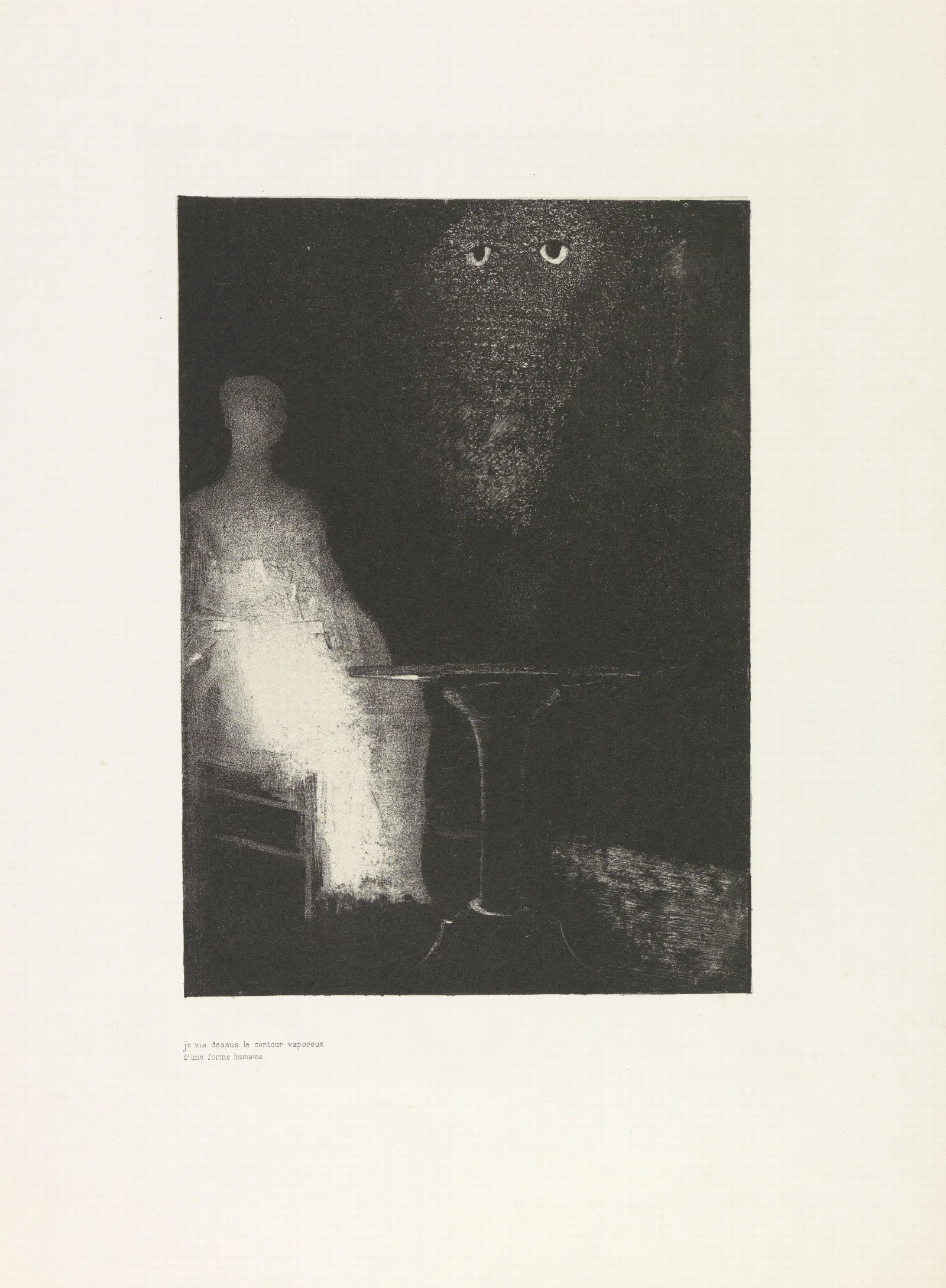 Below I Saw The Vaporous Contours Of A Human Form 2 Wall Art by Odilon Redon - Canvas Print