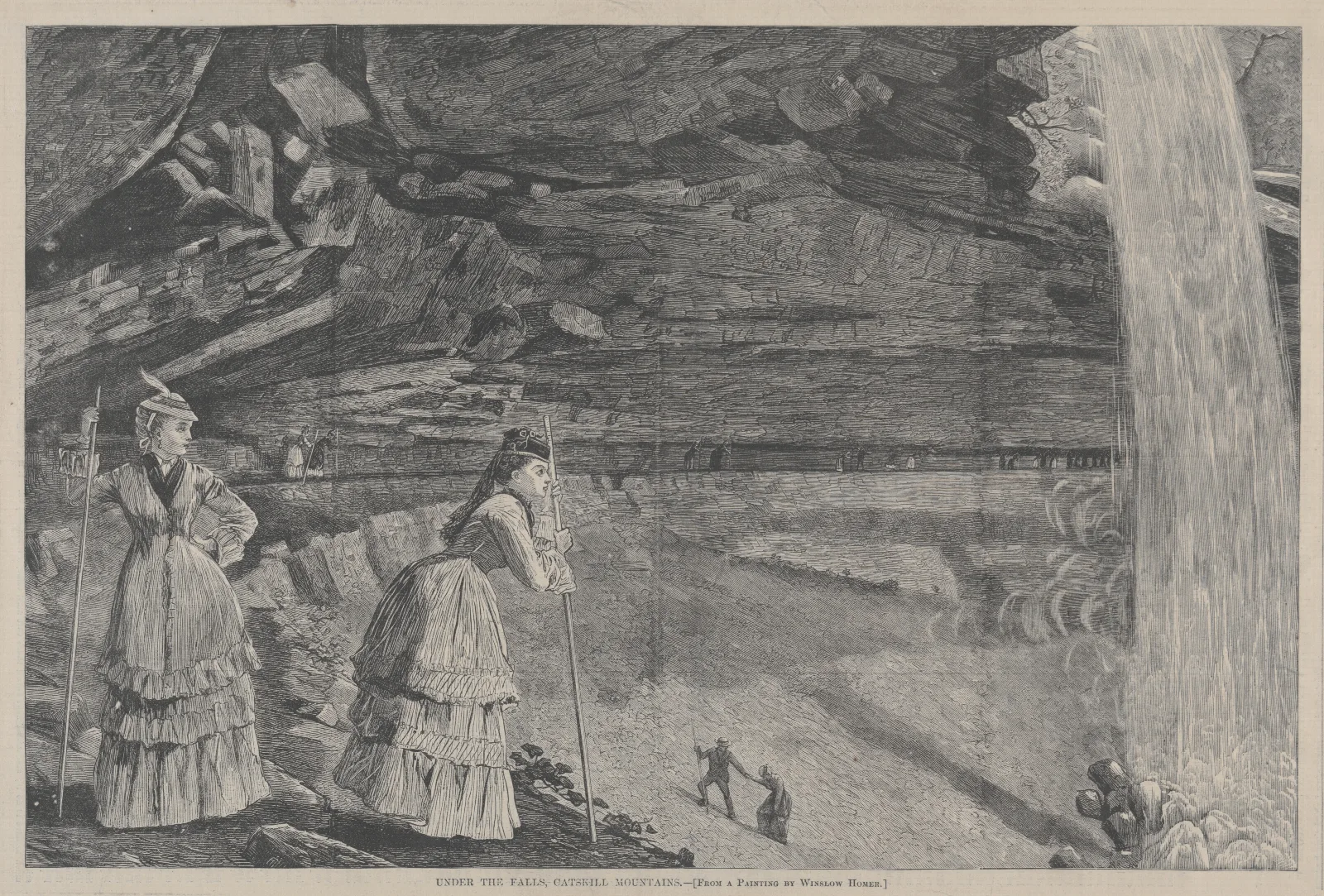 Under The Falls Catskill Mountains From A Painting By Winslow Homer Wall Art by Winslow Homer - Canvas Print