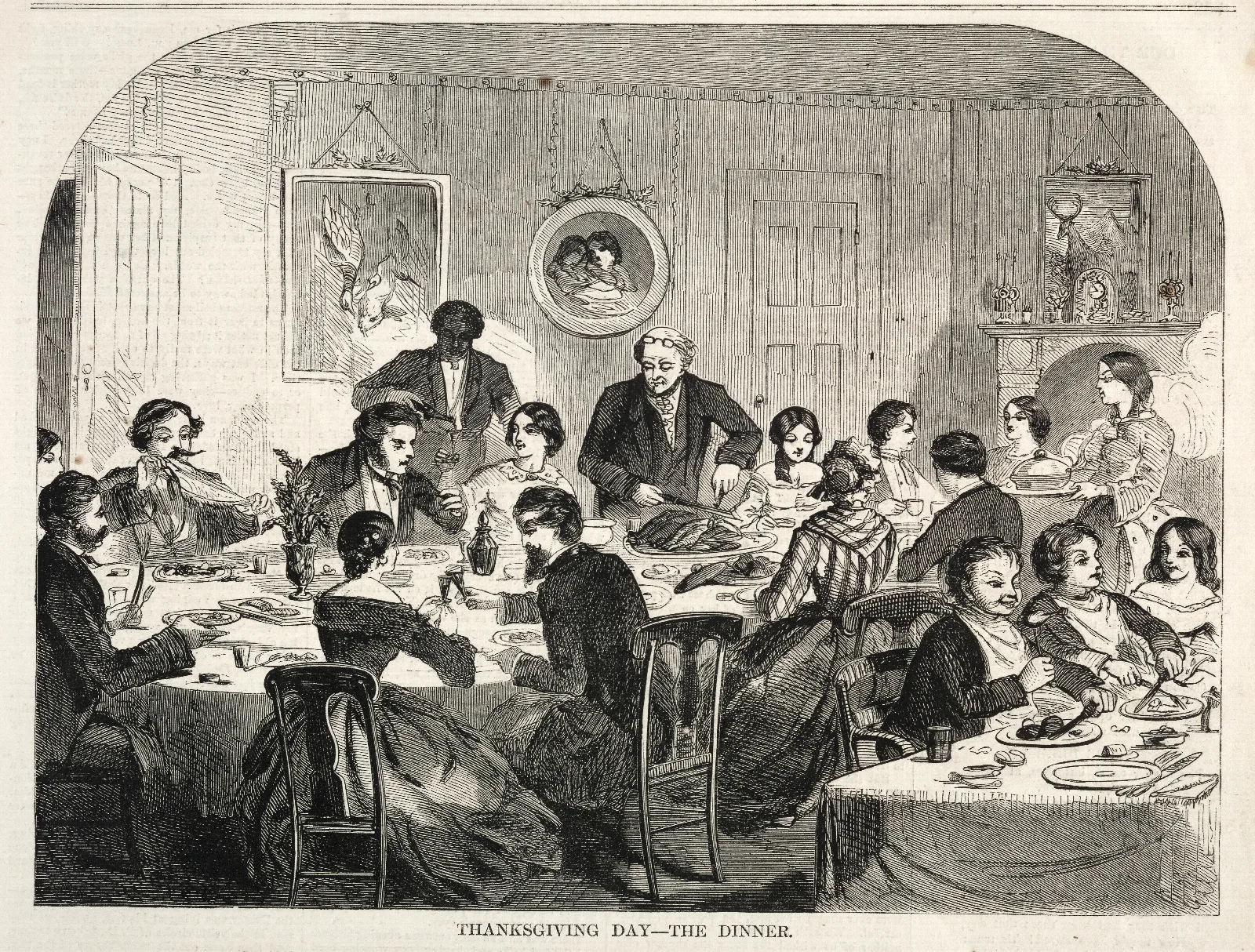 Thanksgiving Day The Dinner Wall Art by Winslow Homer - Canvas Print