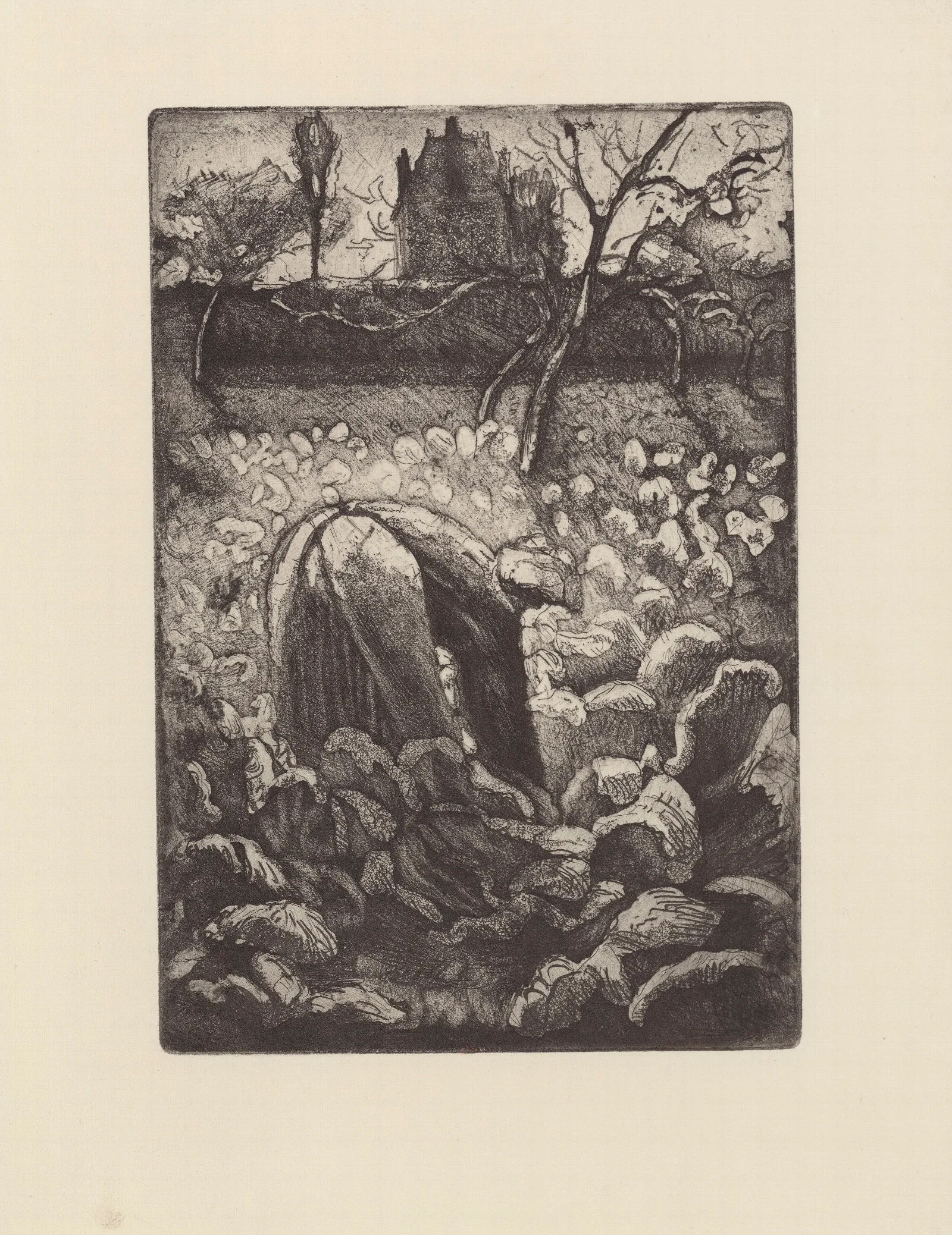 Femme Dans Un Potager Wall Art by Camille Pissarro - Canvas Print