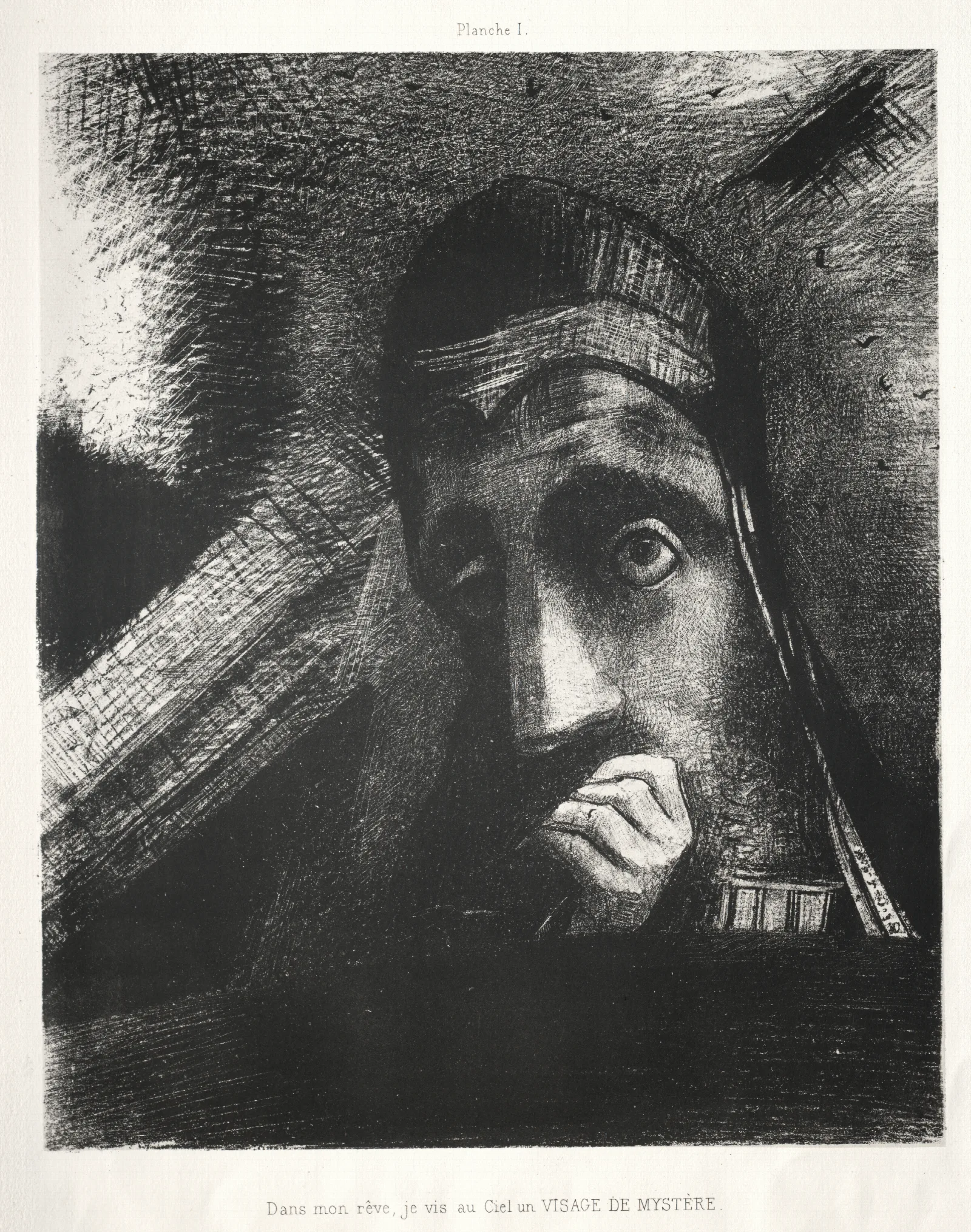 In My Dream I Saw In The Sky A Face Of Mystery Wall Art by Odilon Redon - Canvas Print