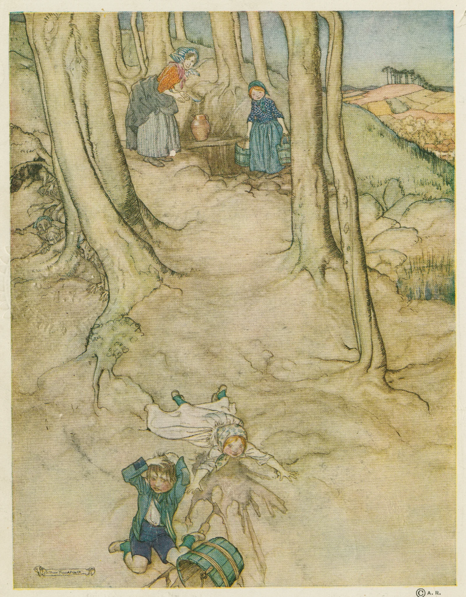 Jack And Jill Wall Art by Arthur Rackham - Canvas Print
