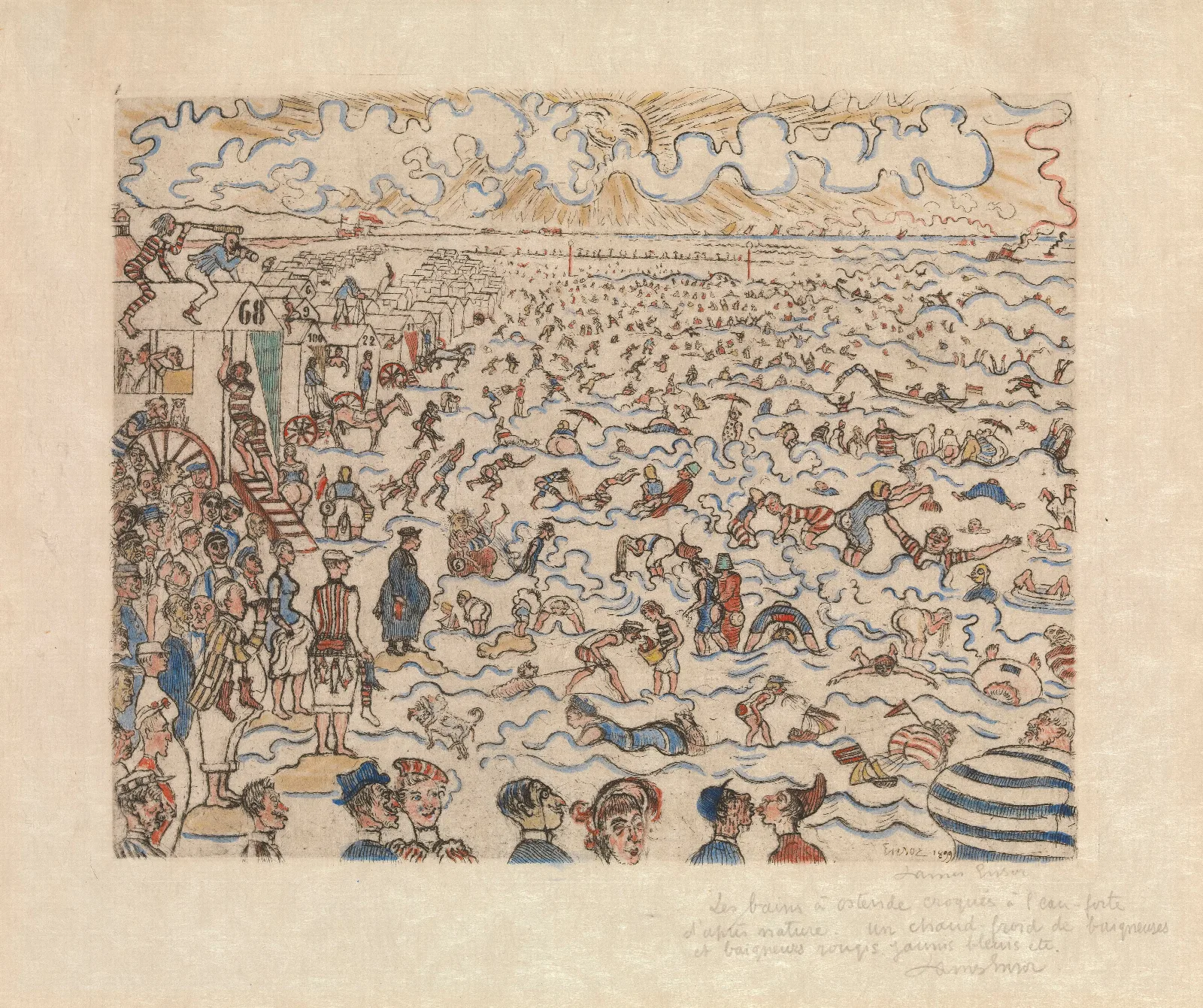 The Baths At Ostende Wall Art by James Ensor - Canvas Print