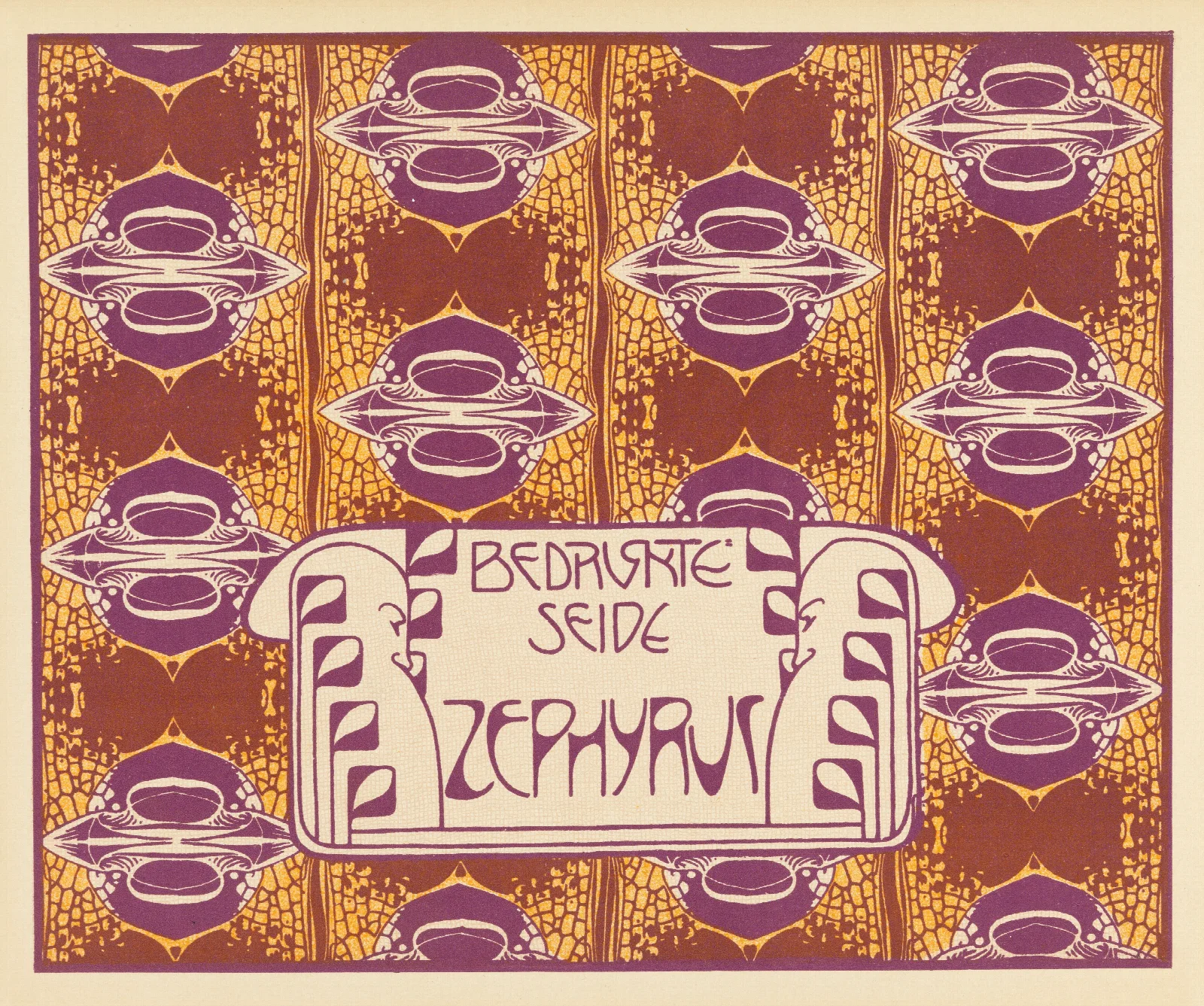 Bedruckte Seide Zephyrus Zephyrus Printed Silk by Koloman Moser - Canvas Print