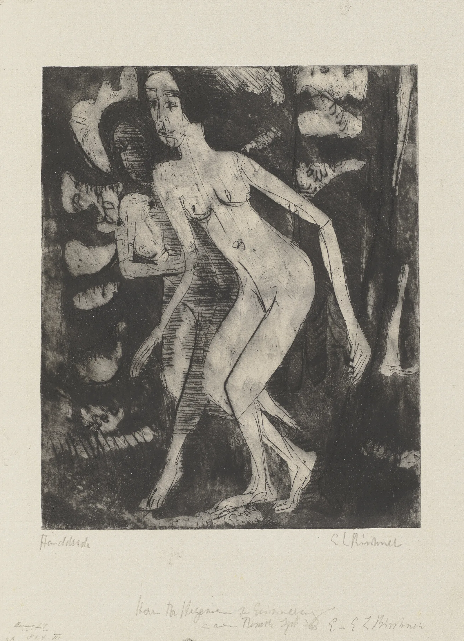 Laufende Madchen Im Walde Wall Art by Ernst Ludwig Kirchner - Canvas Print