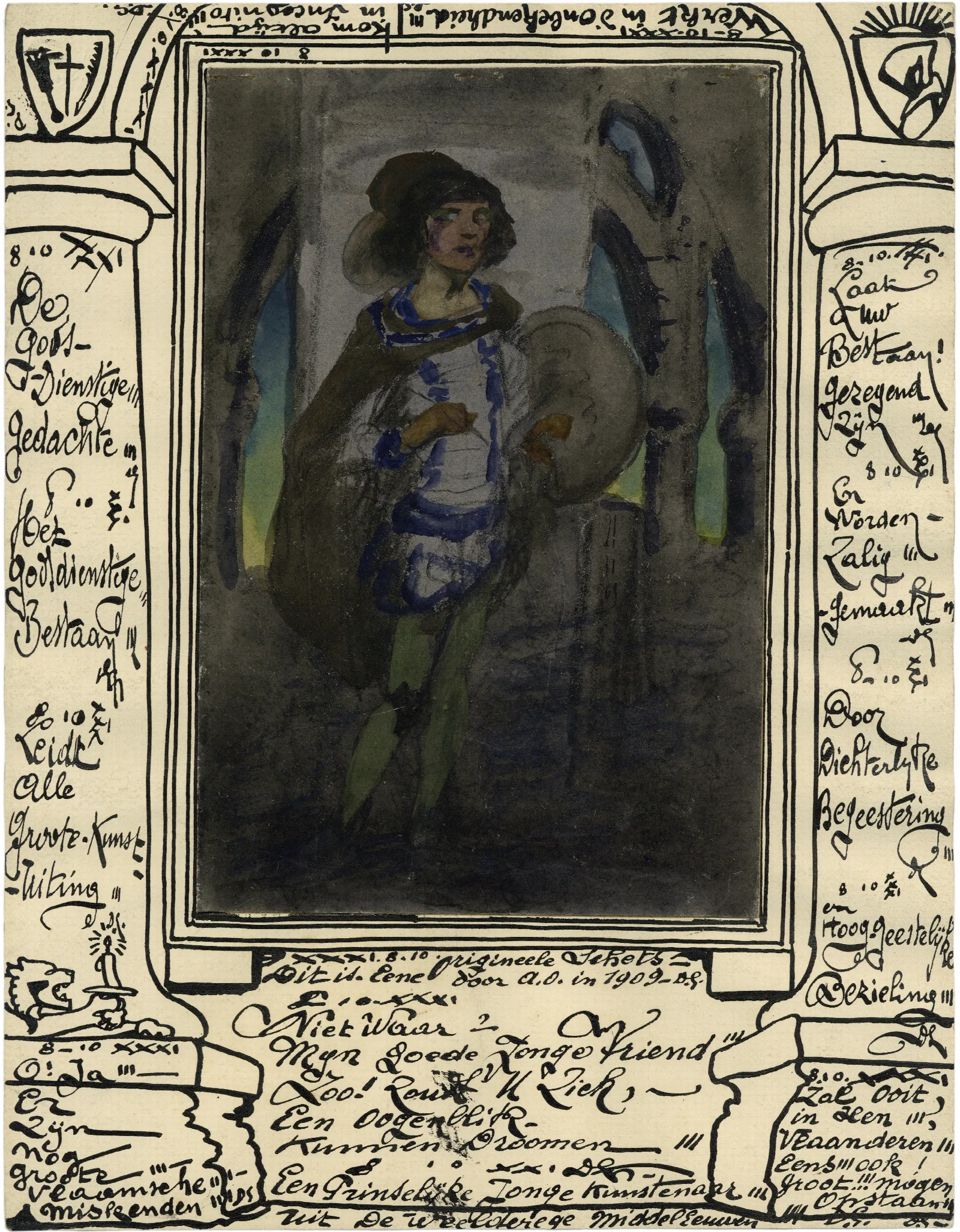 Een Prinselijke Jonge Kunstenaar Uit De Weelderige Middeleeuwen Wall Art by Alfred Ost - Canvas Print