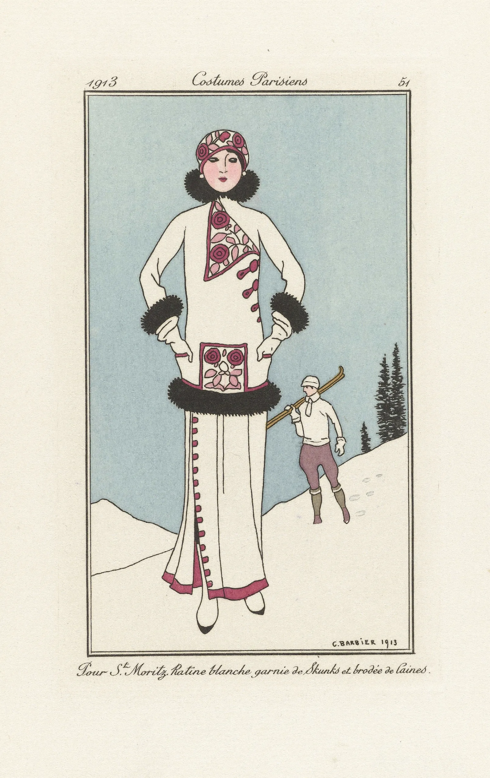 Pour St Moritz Wall Art by George Barbier - Canvas Print