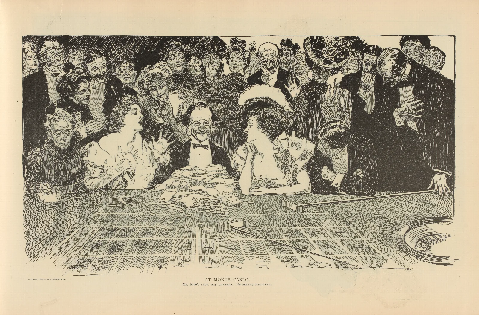 At Monte Carlo Wall Art by Charles Dana Gibson - Canvas Print