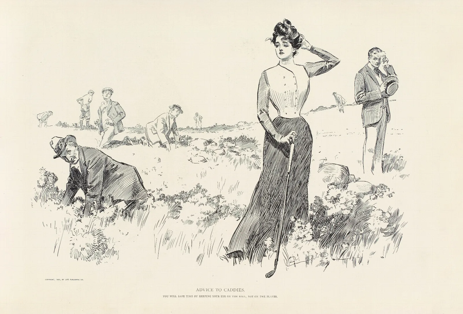 Advice To Caddies Wall Art by Charles Dana Gibson - Canvas Print