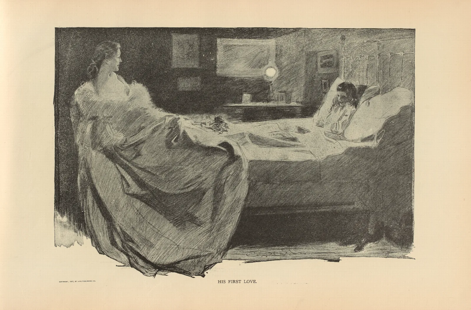 His First Love Wall Art by Charles Dana Gibson - Canvas Print