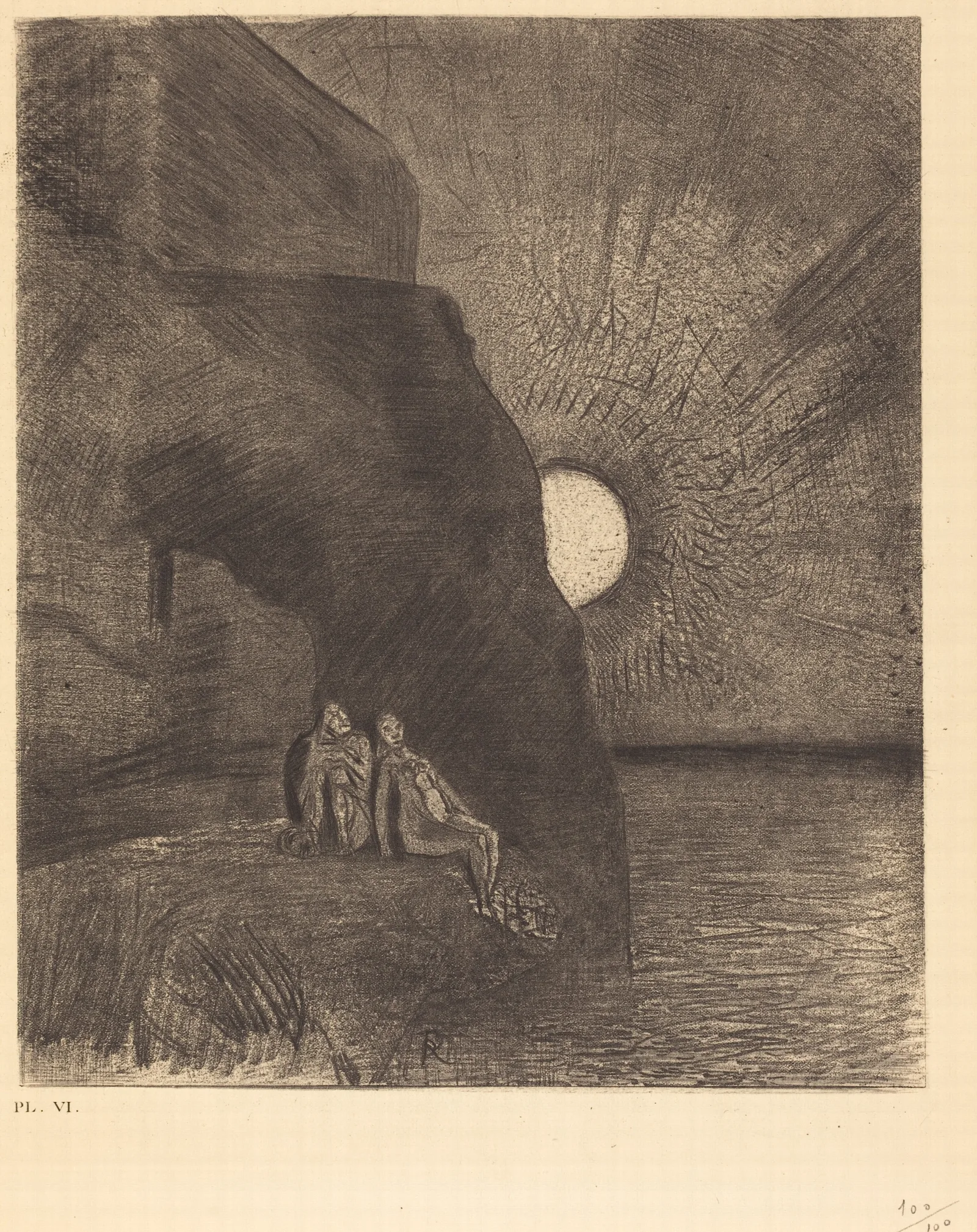 Sans Cesse A Mes Cotes Sagite Le Demon Wall Art by Odilon Redon - Canvas Print