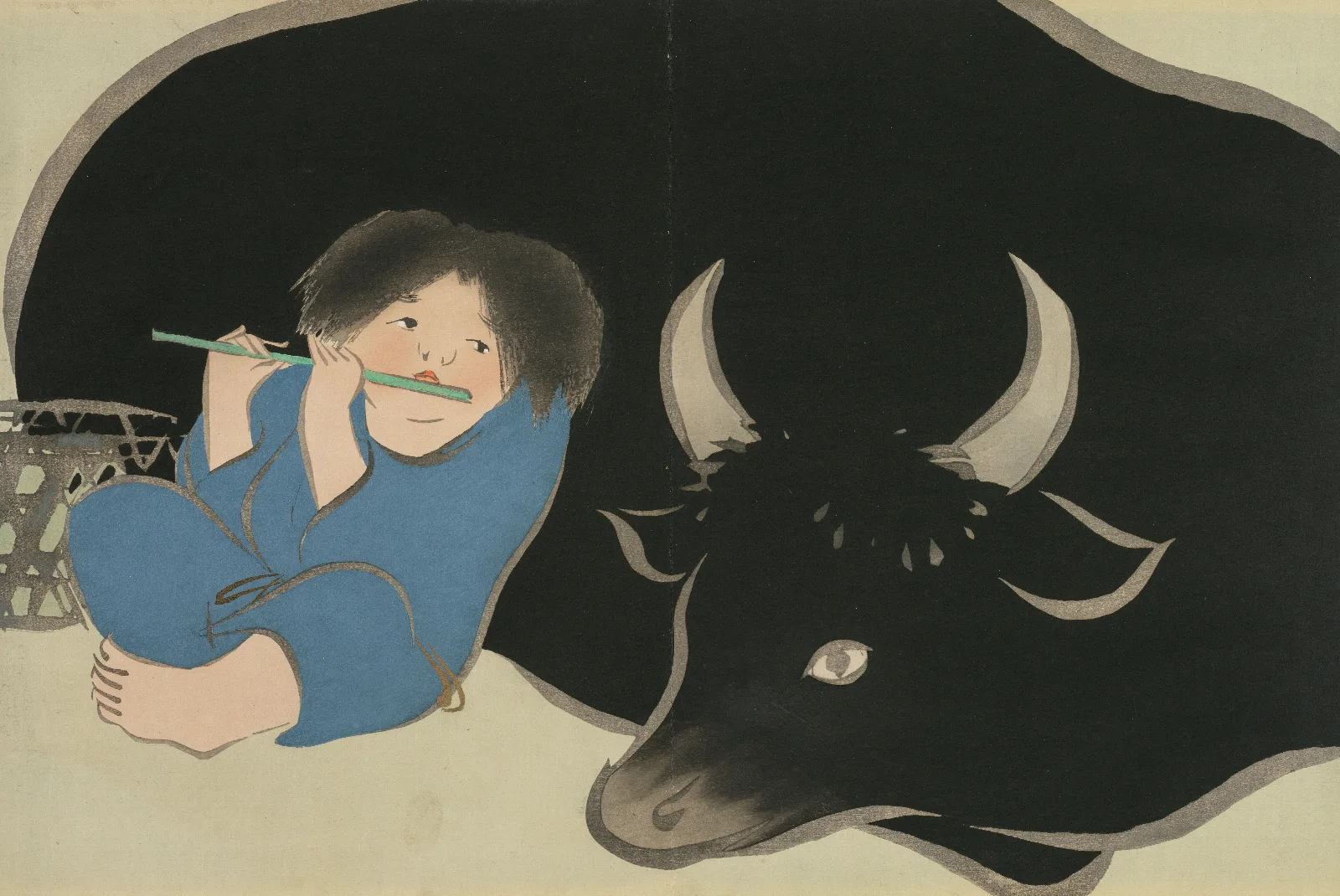 Oxherd Bokudo Wall Art by Kamisaka Sekka - Canvas Print