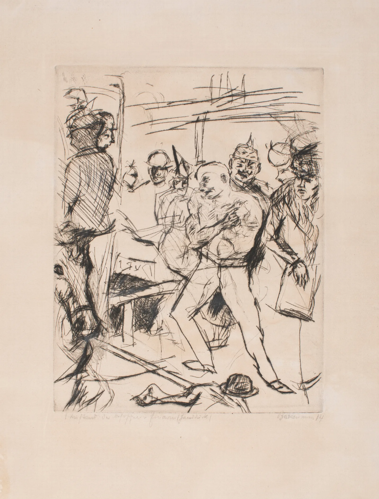 Drunken Cripple Wall Art by Max Beckmann - Canvas Print