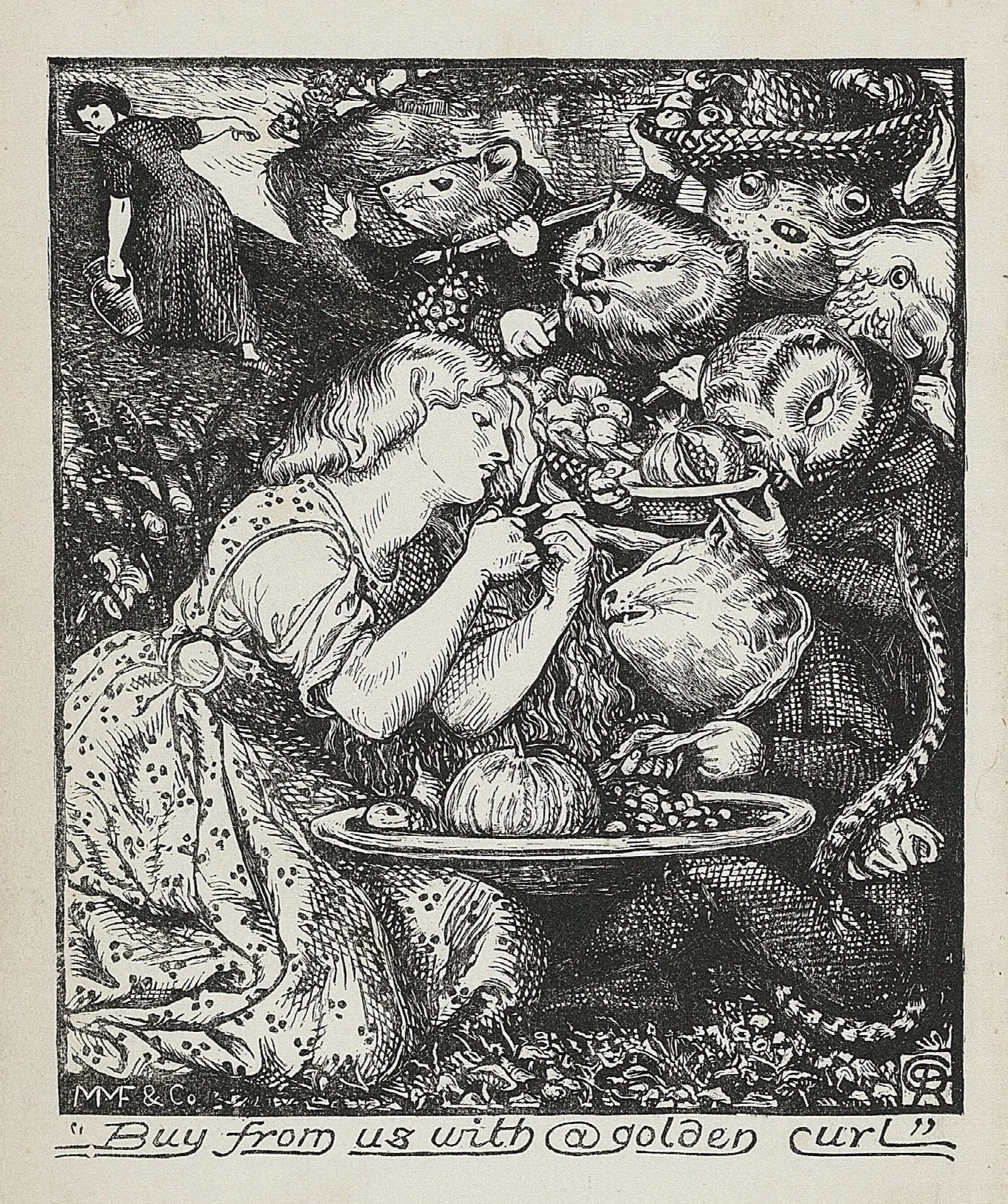 Buy From Us With A Golden Curl 2 Wall Art by Dante Gabriel Rossetti - Canvas Print