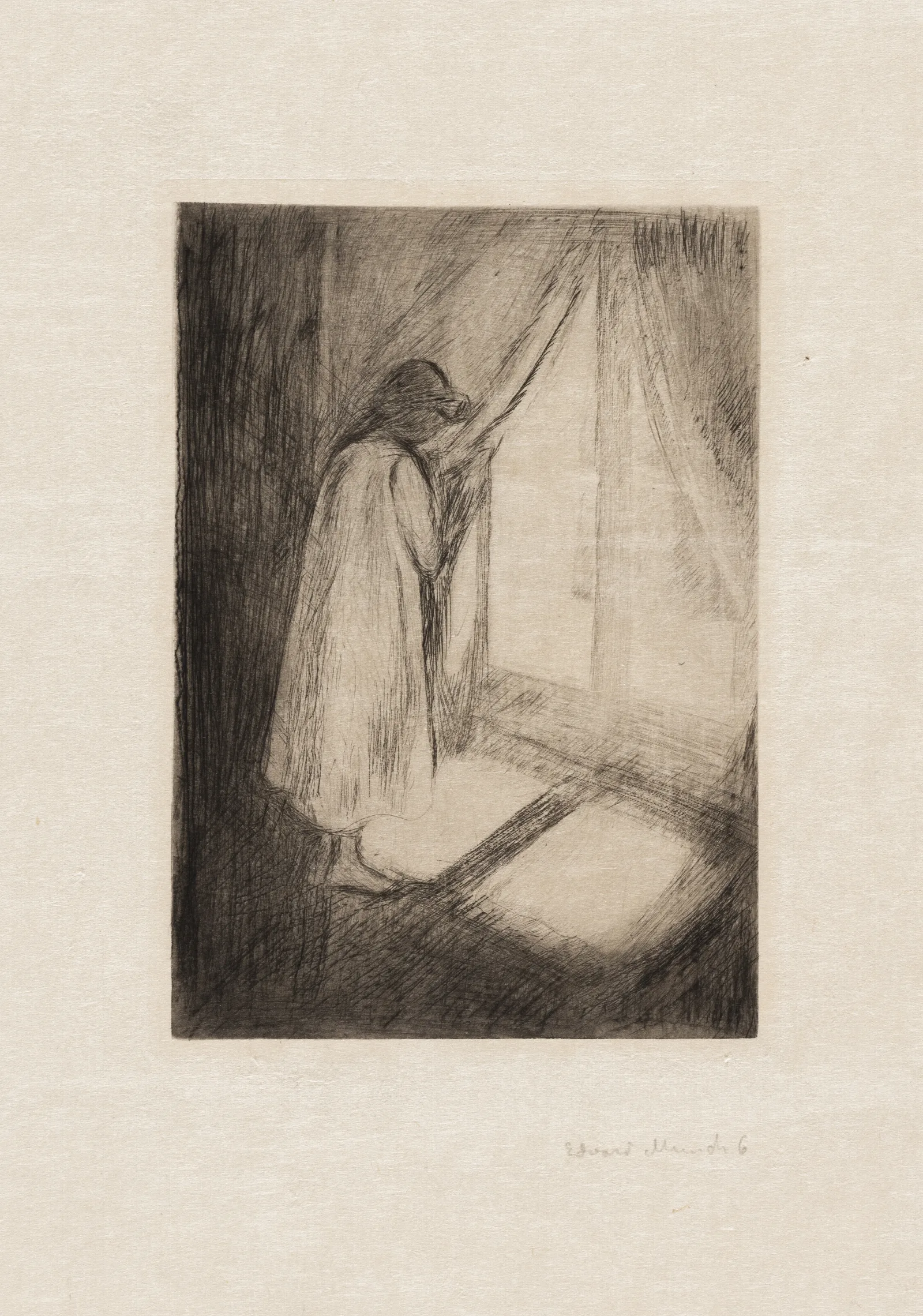 The Girl At The Window 2 Wall Art by Edvard Munch - Canvas Print