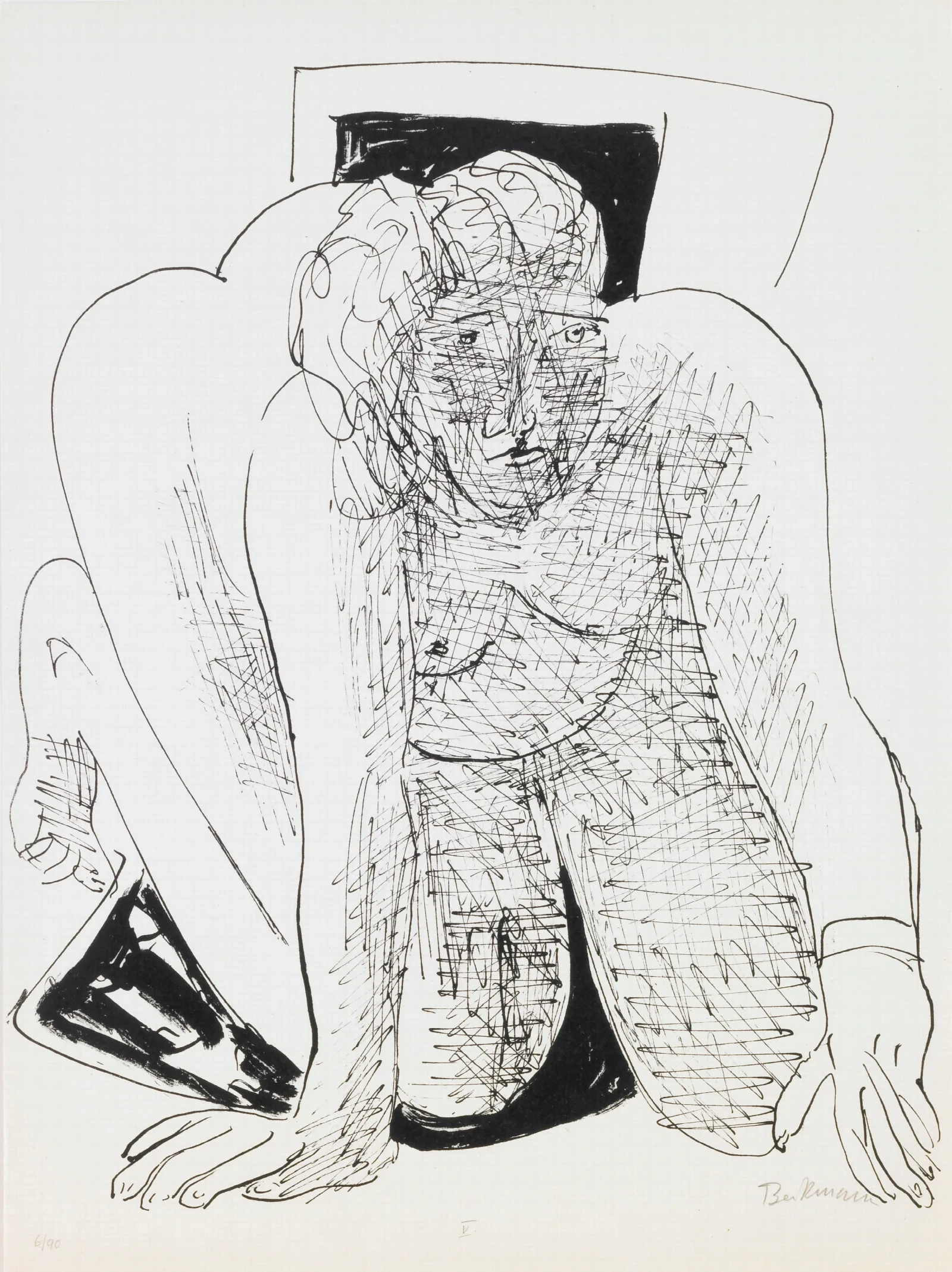 Crawling Woman Plate 5 From The Portfolio Day And Dream Wall Art by Max Beckmann - Canvas Print