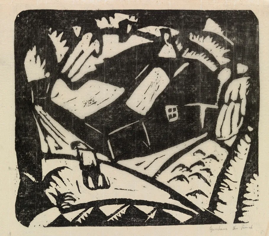 Landscape With A Potato Lifter Wall Art by Gustave De Smet - Canvas Print