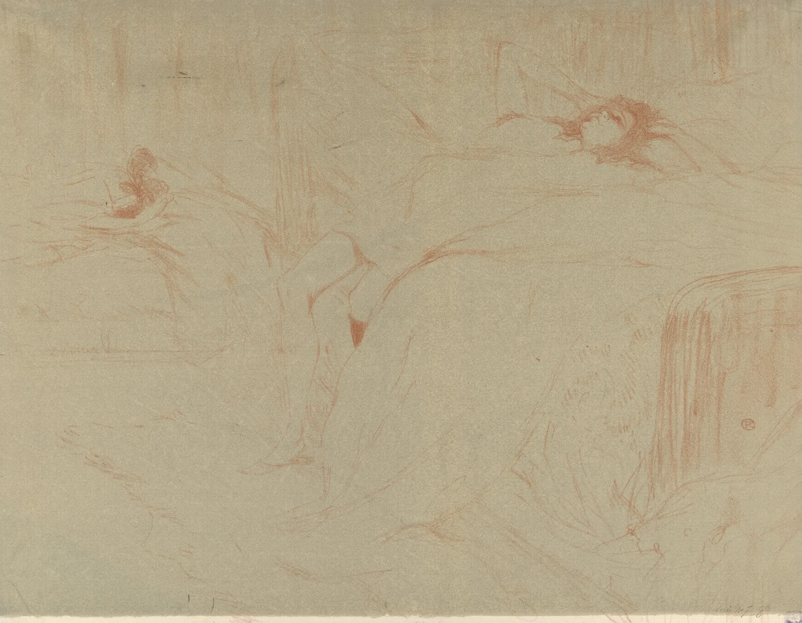 Collapsed On The Bed Wall Art by Henri de Toulouse-Lautrec - Canvas Print