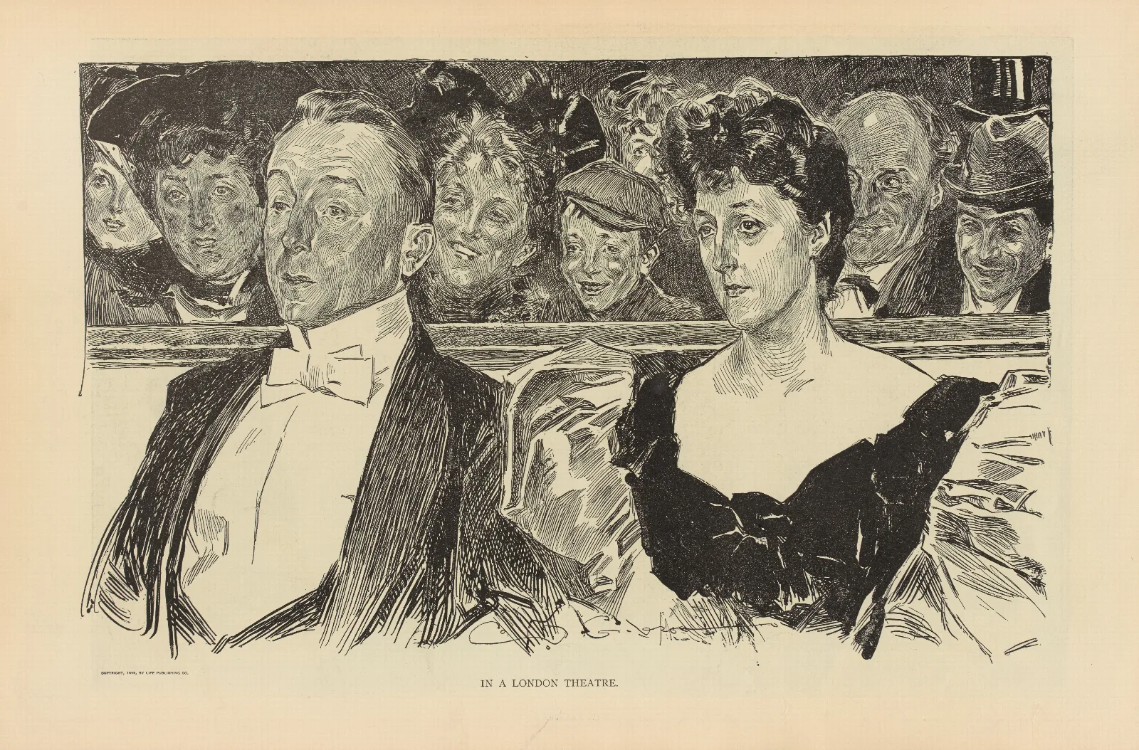 In A London Theatre 2 Wall Art by Charles Dana Gibson - Canvas Print